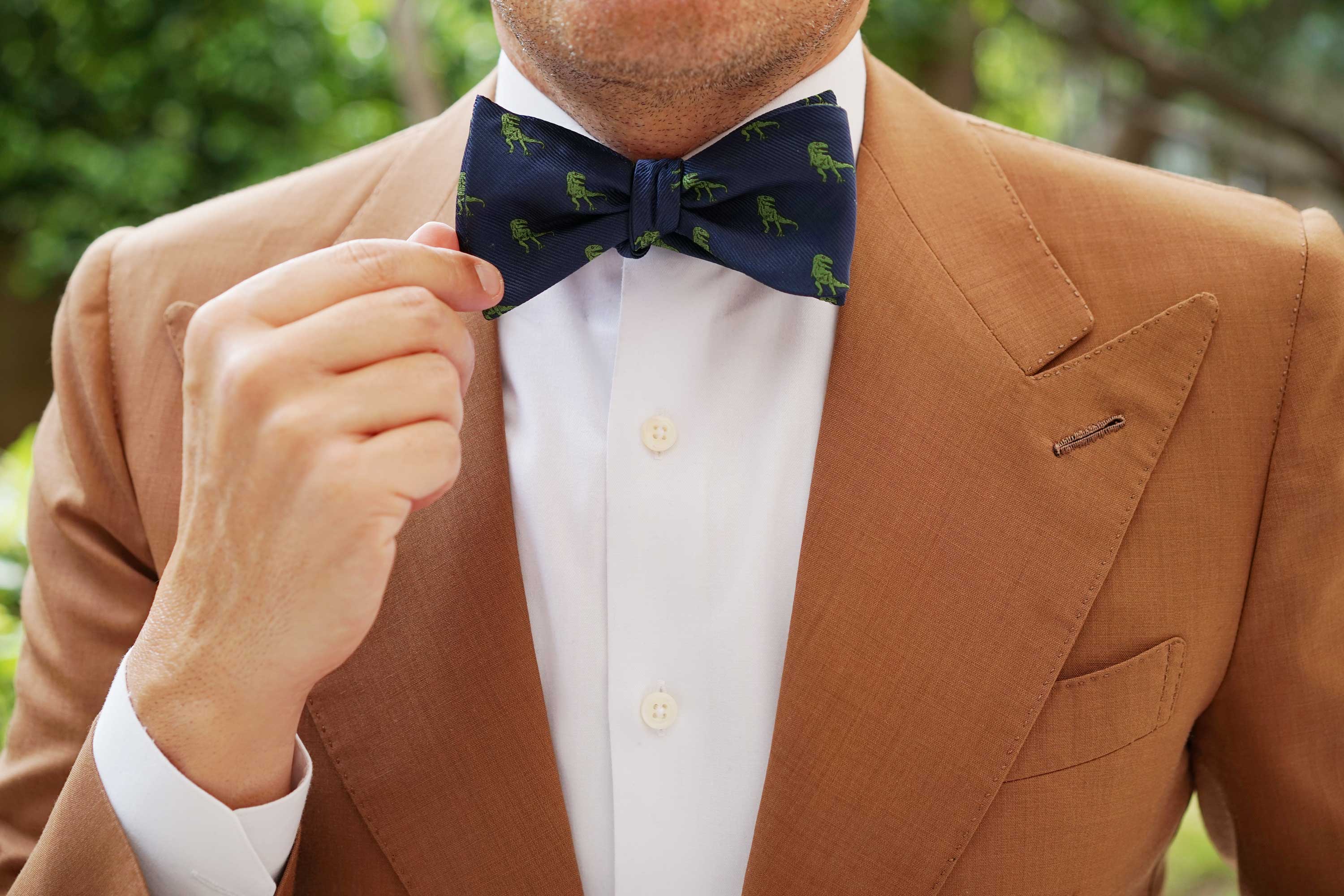 Green T-Rex Dinosaur Self Bow Tie - Image 8