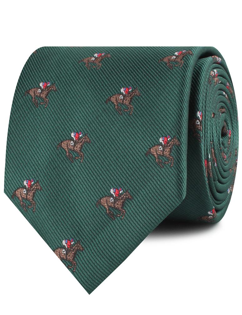 Green Victory Racehorse Necktie - Image 2