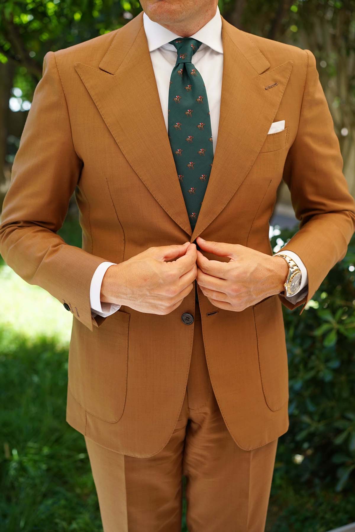 Green Victory Racehorse Necktie - Image 5