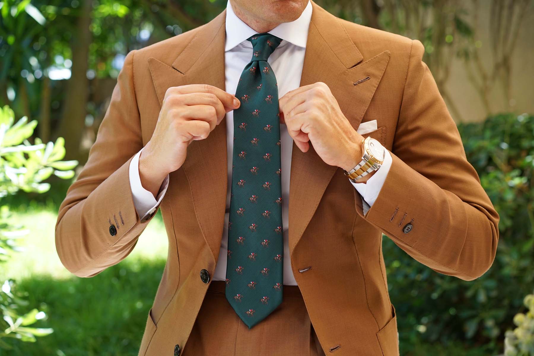 Green Victory Racehorse Necktie - Image 8