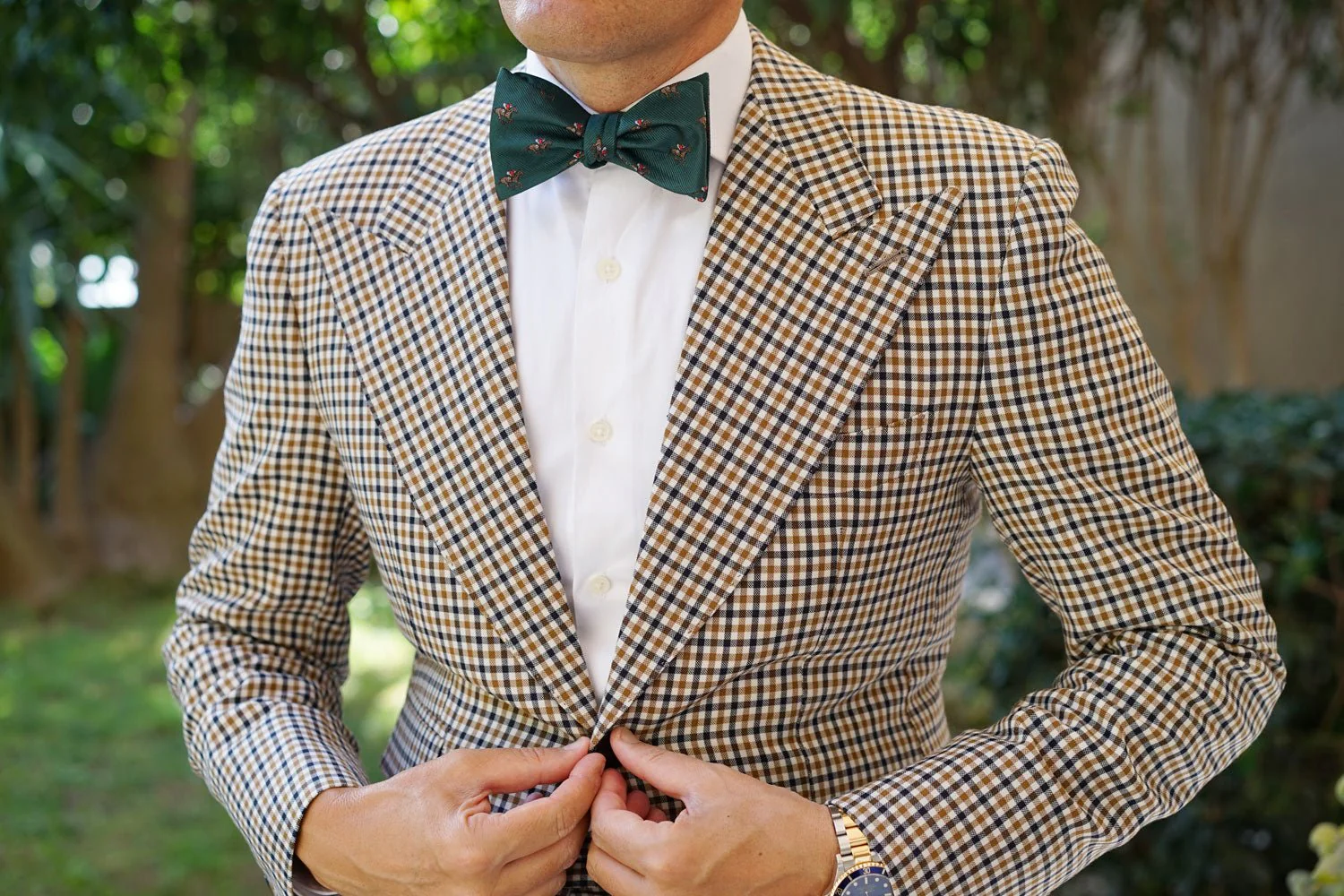 Green Victory Racehorse Self Bow Tie - Image 4