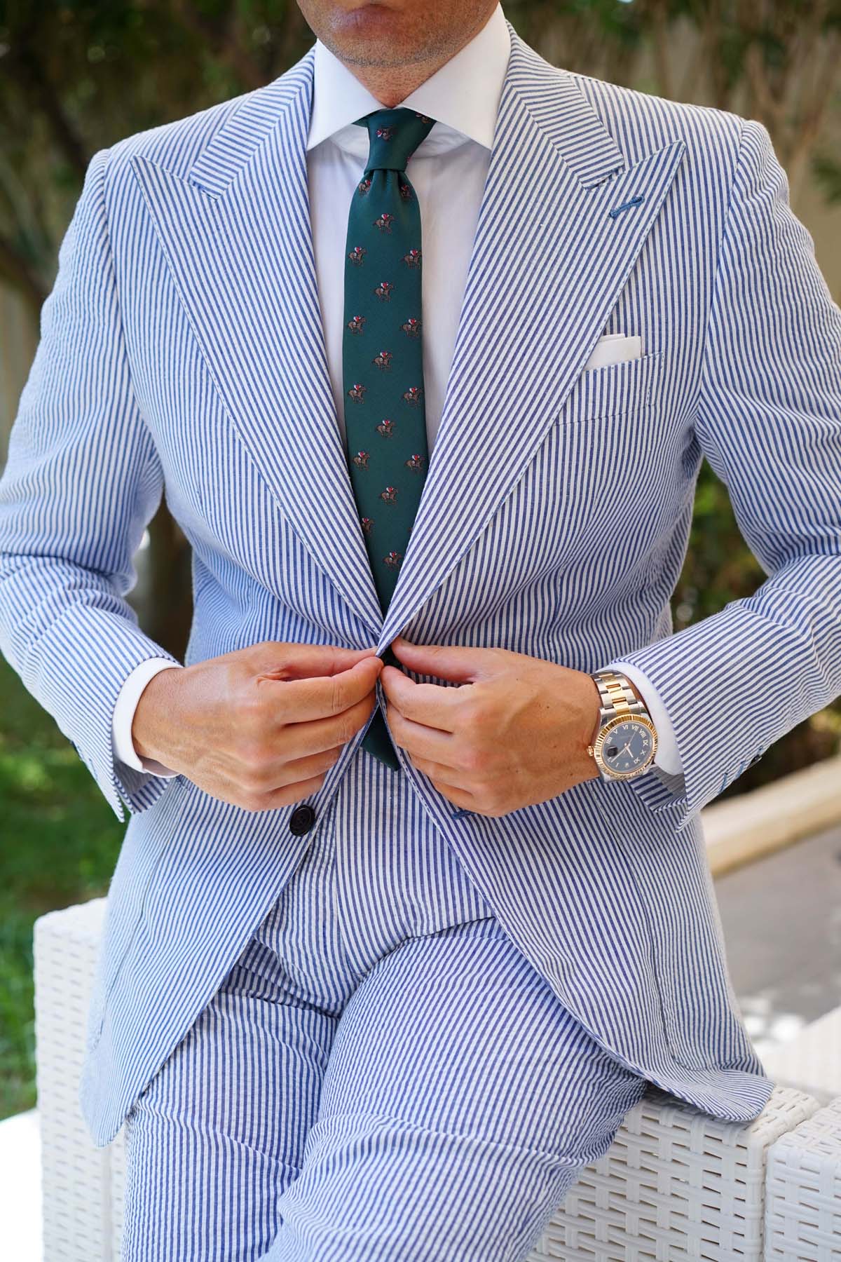 Green Victory Racehorse Skinny Tie - Image 7