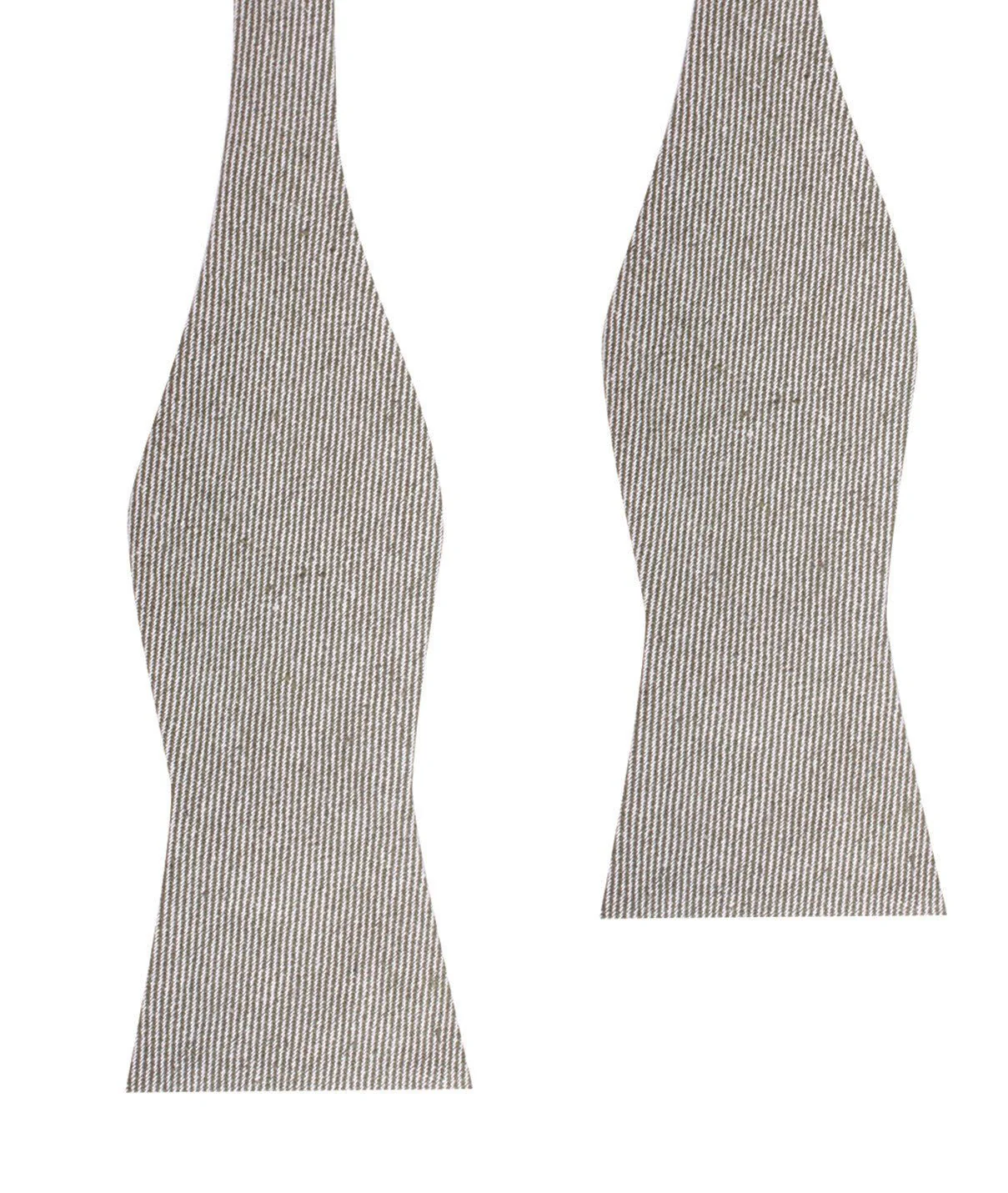 Green & White Twill Stripe Linen Self Tie Bow Tie
