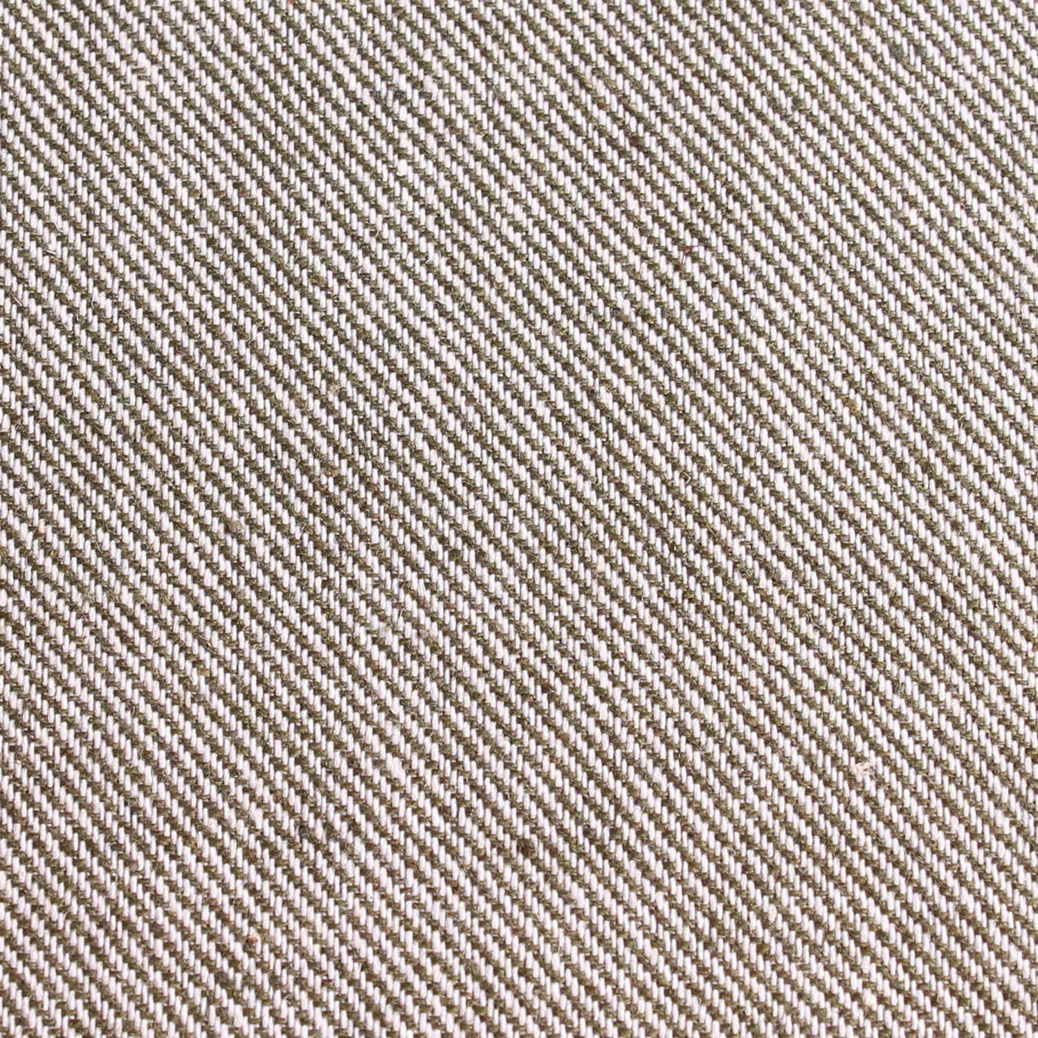 Green & White Twill Stripe Linen Skinny Tie - Image 4