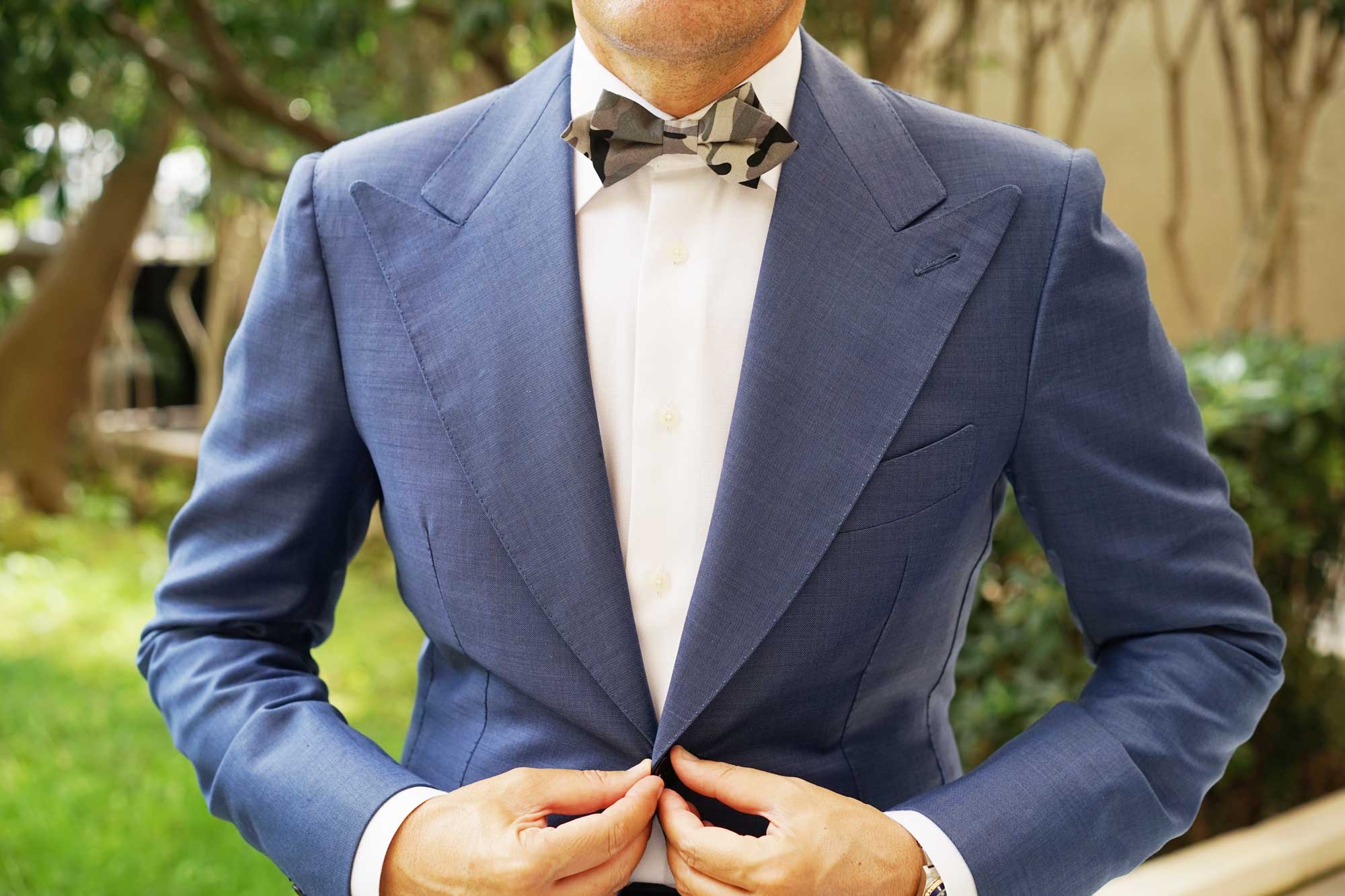 Grey Camo Diamond Bow Tie - Image 5