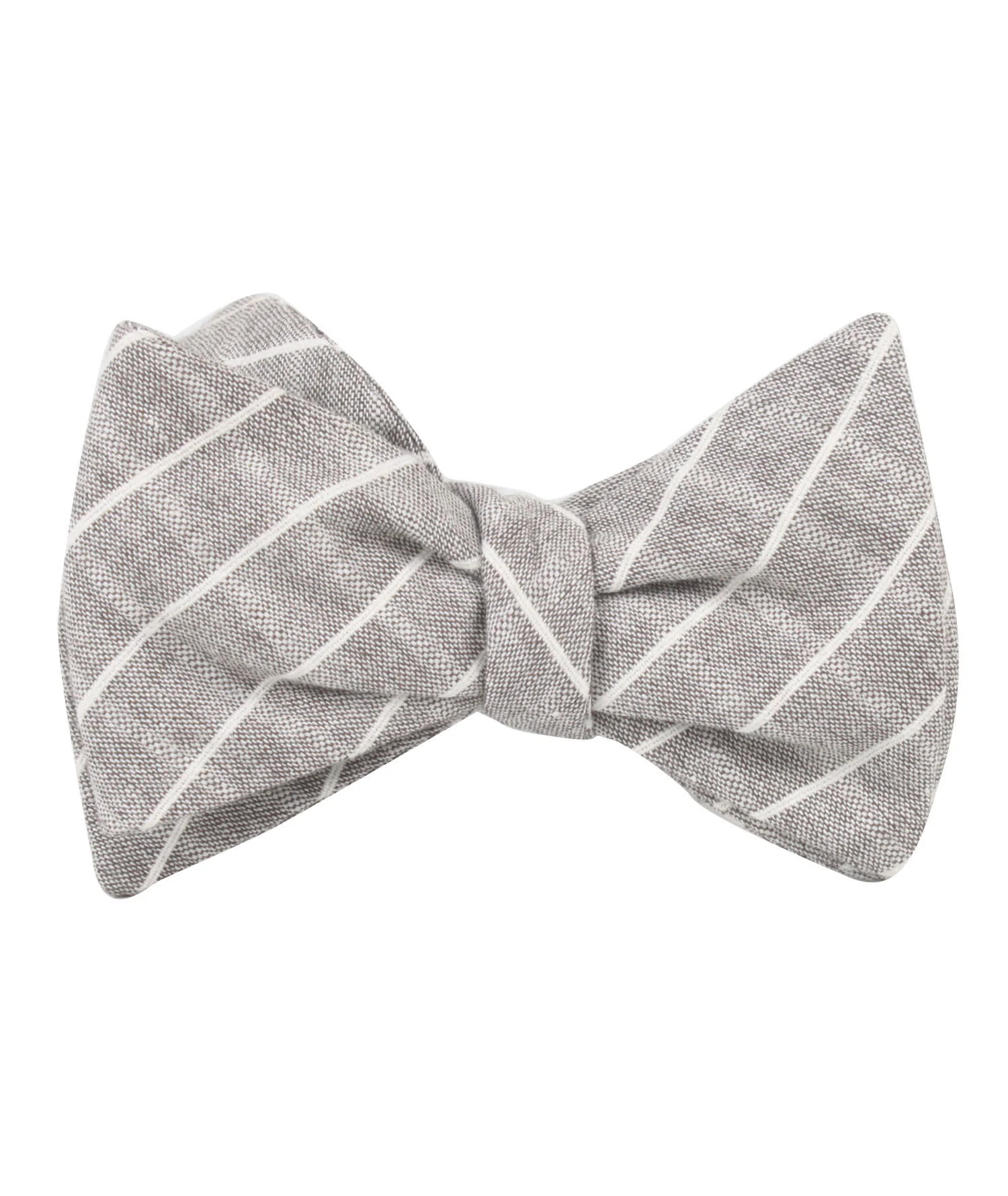 Grey Edinburgh Pinstripe Self Bow Tie - Image 2