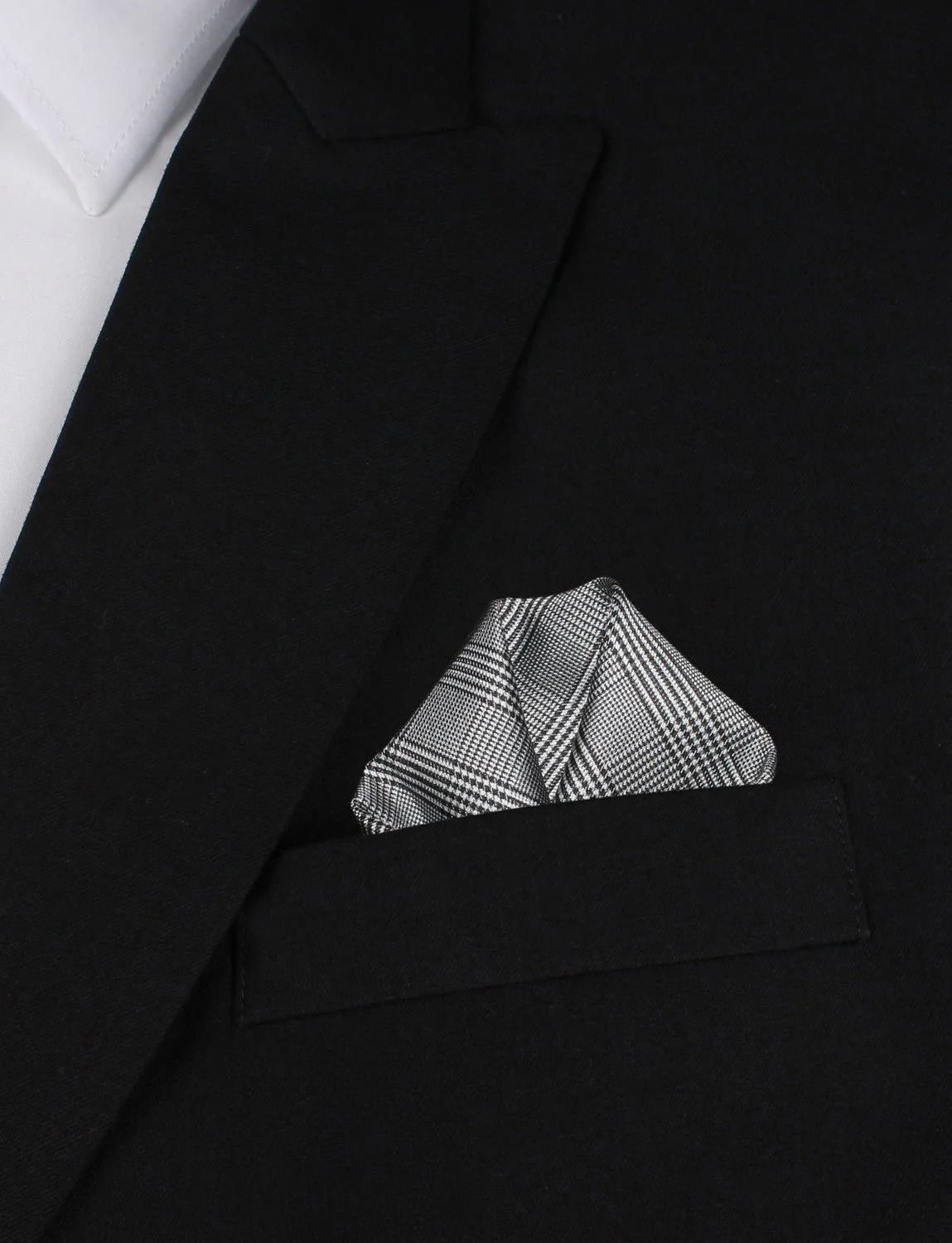 Grey Glen Plaid Pocket Square - Image 4