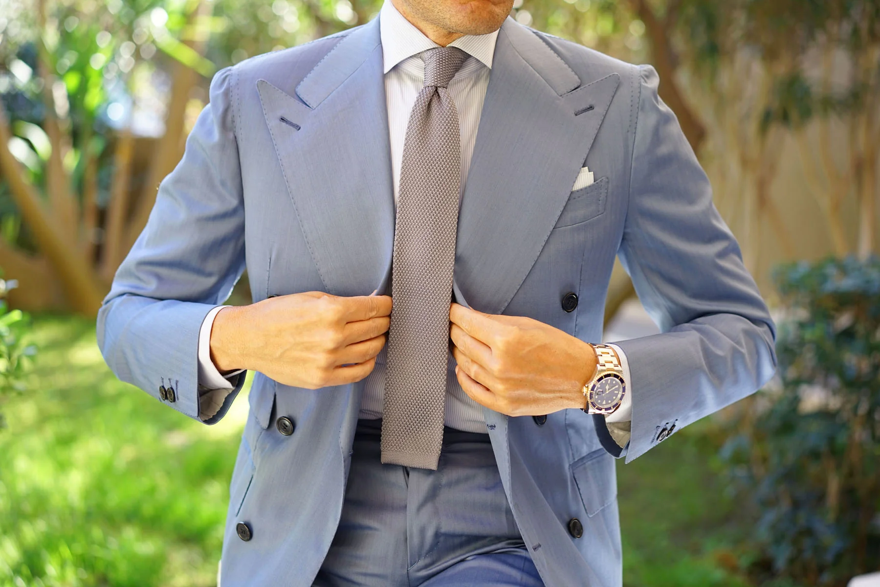 Grey Knitted Tie - Image 3