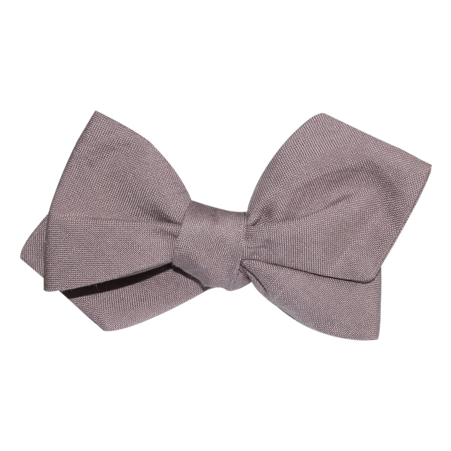 Grey Slub Linen Self Tie Diamond Tip Bow Tie - Image 4