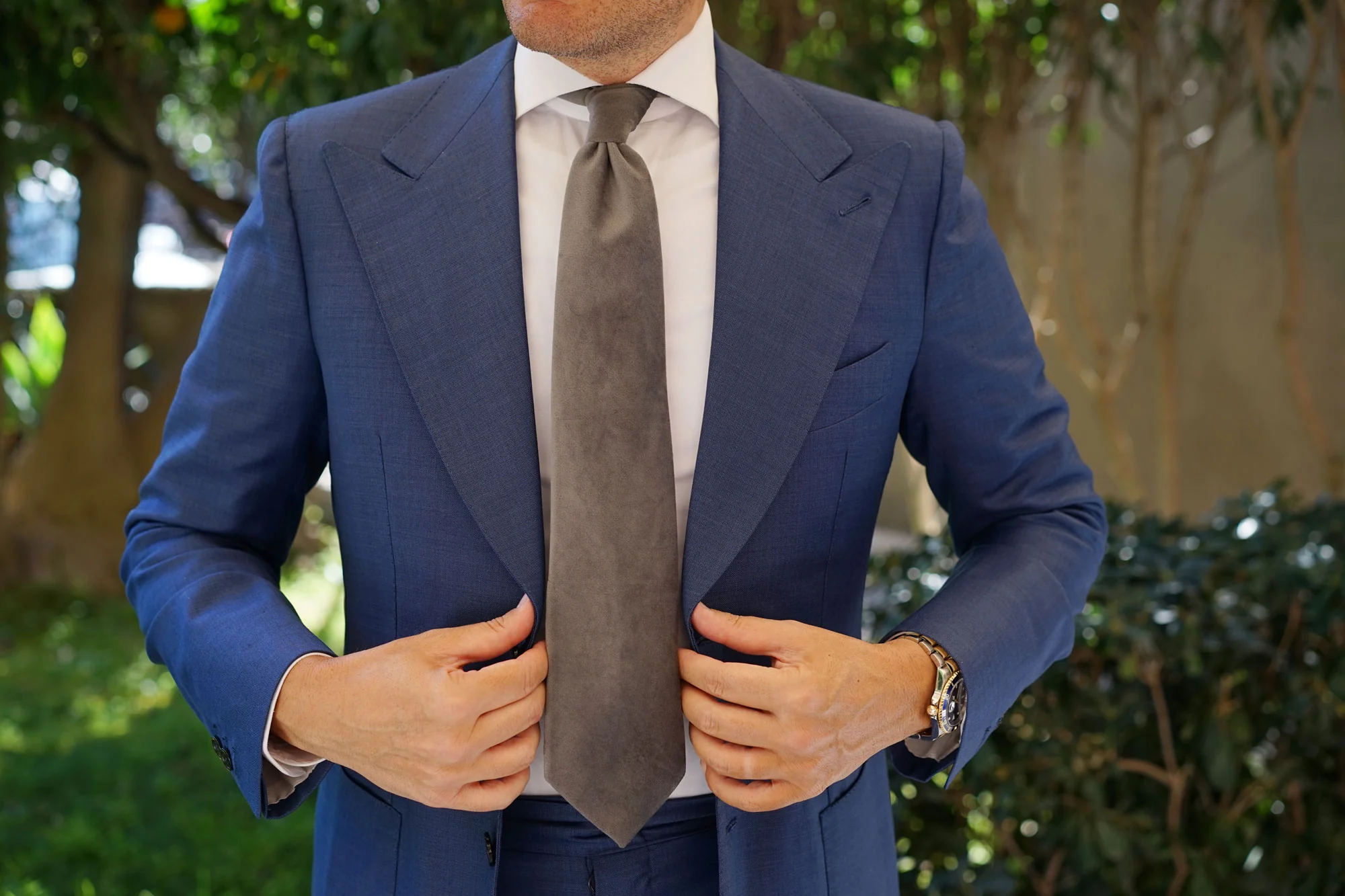 Grey Velvet Necktie - Image 4