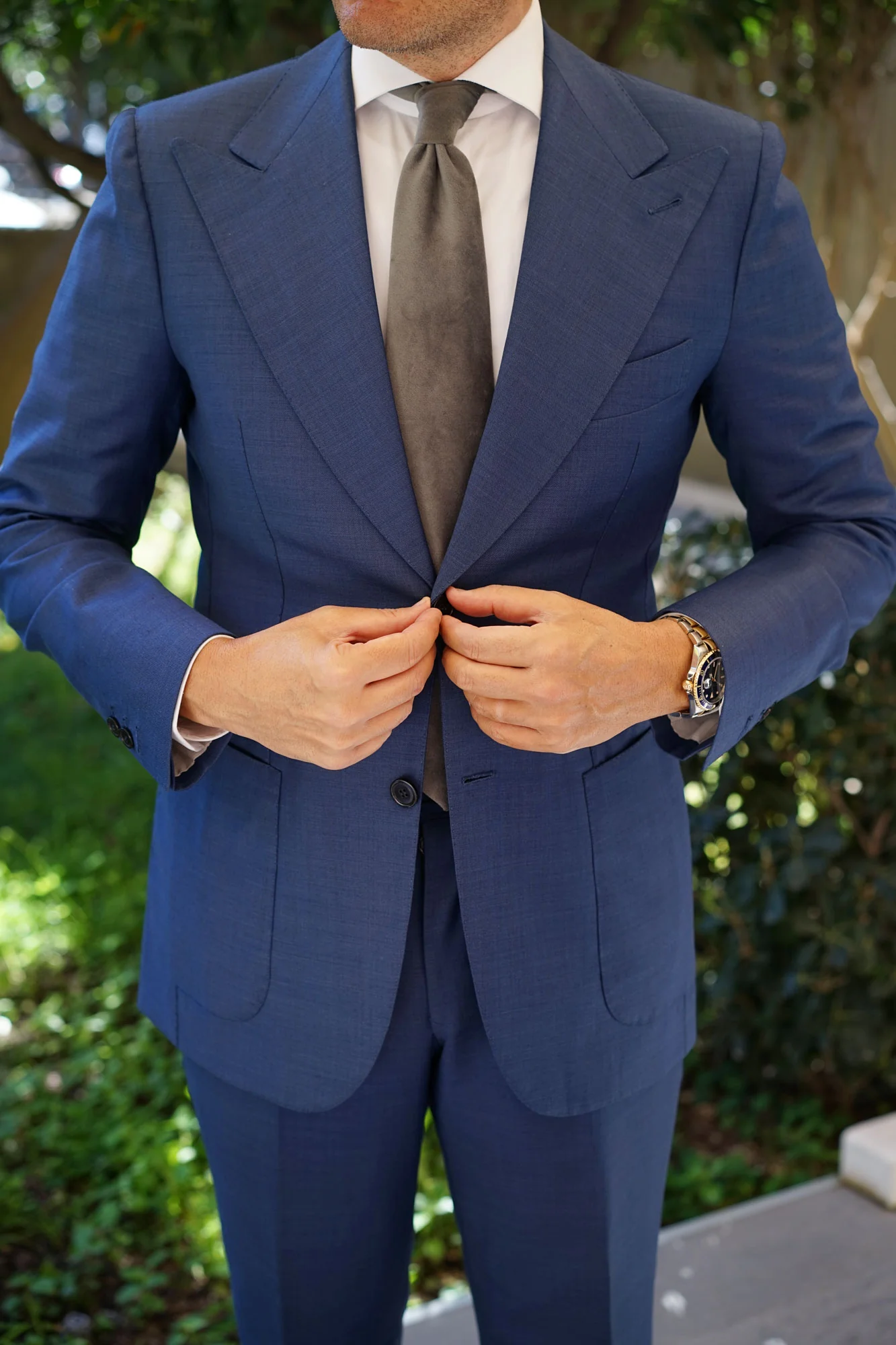 Grey Velvet Necktie - Image 5
