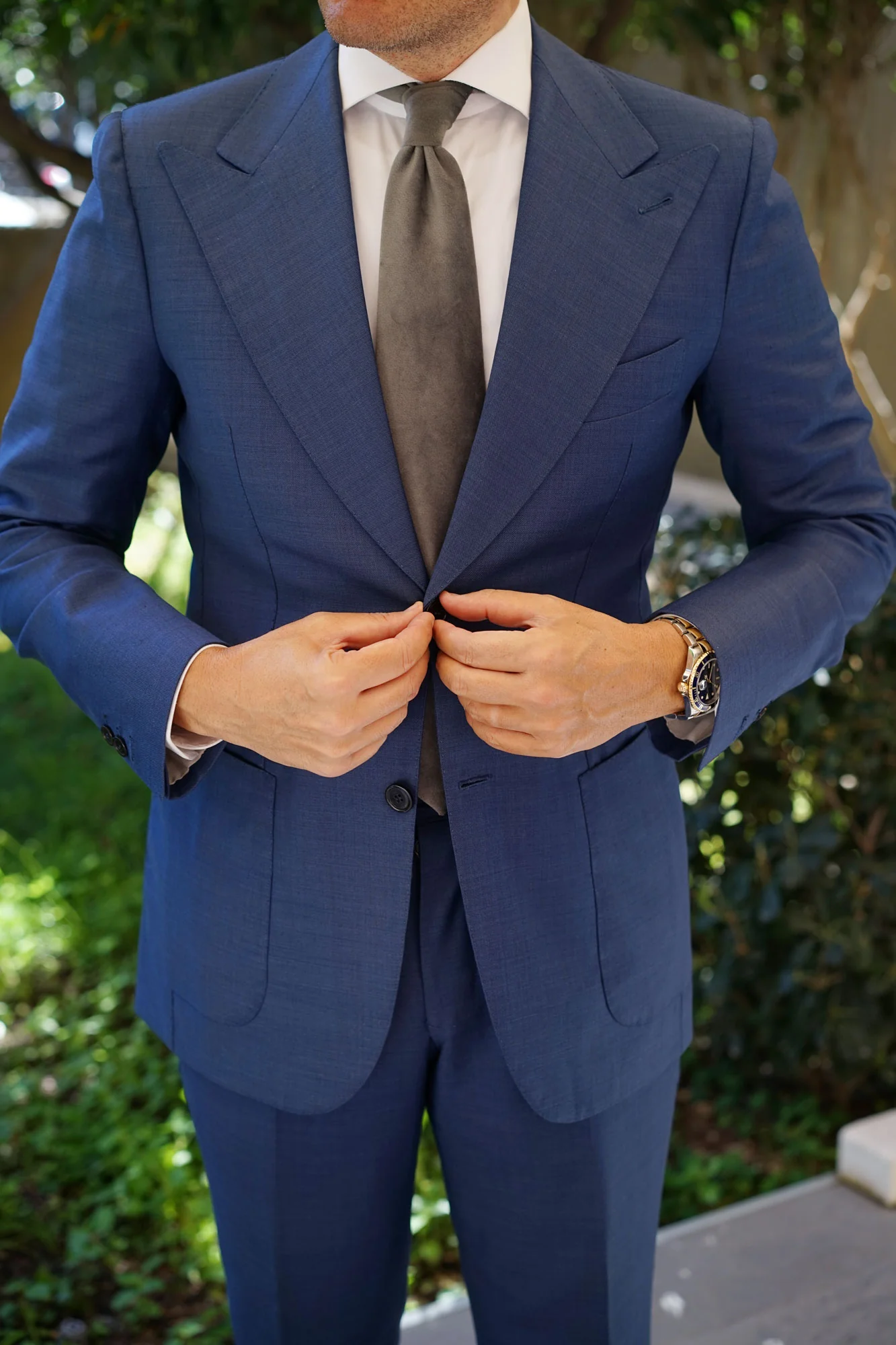 Grey Velvet Necktie - Image 9