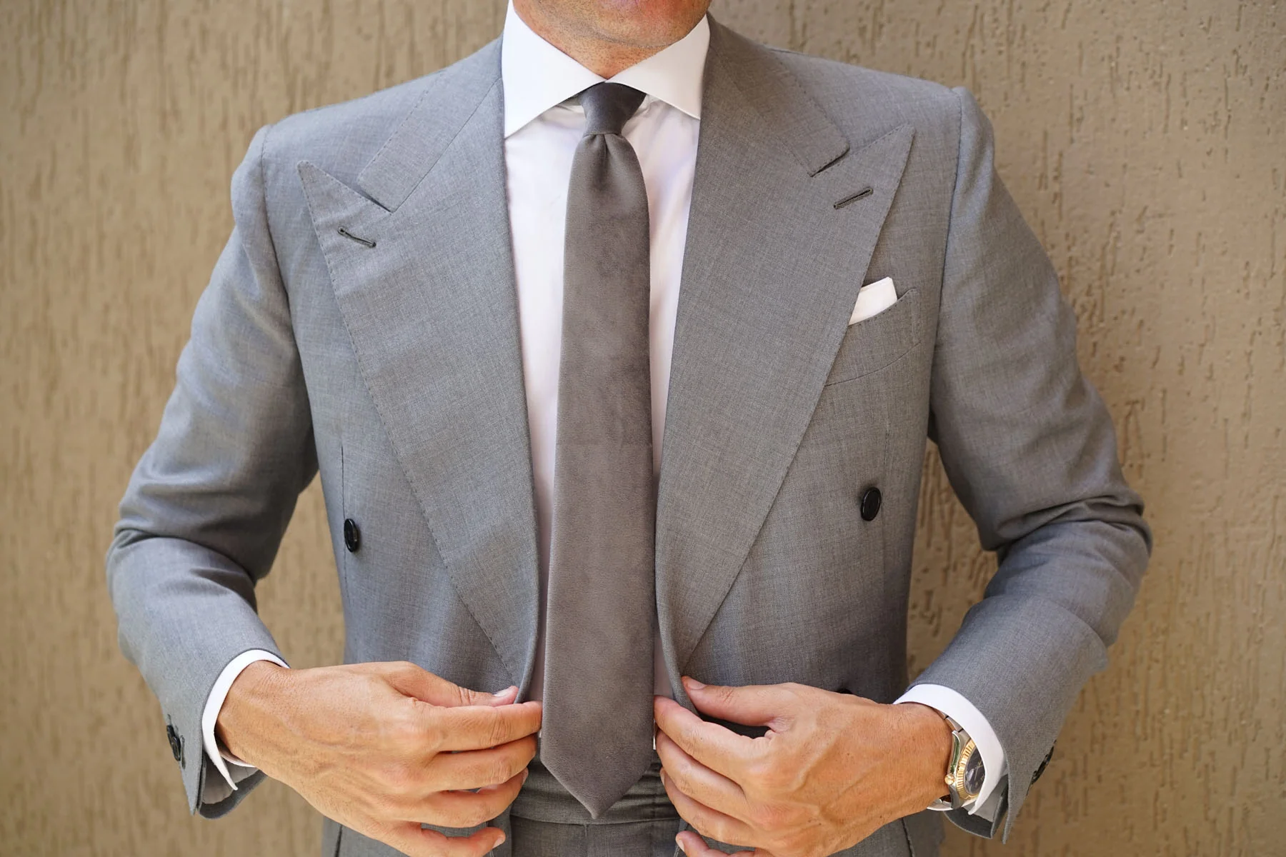 Grey Velvet Skinny Tie - Image 4