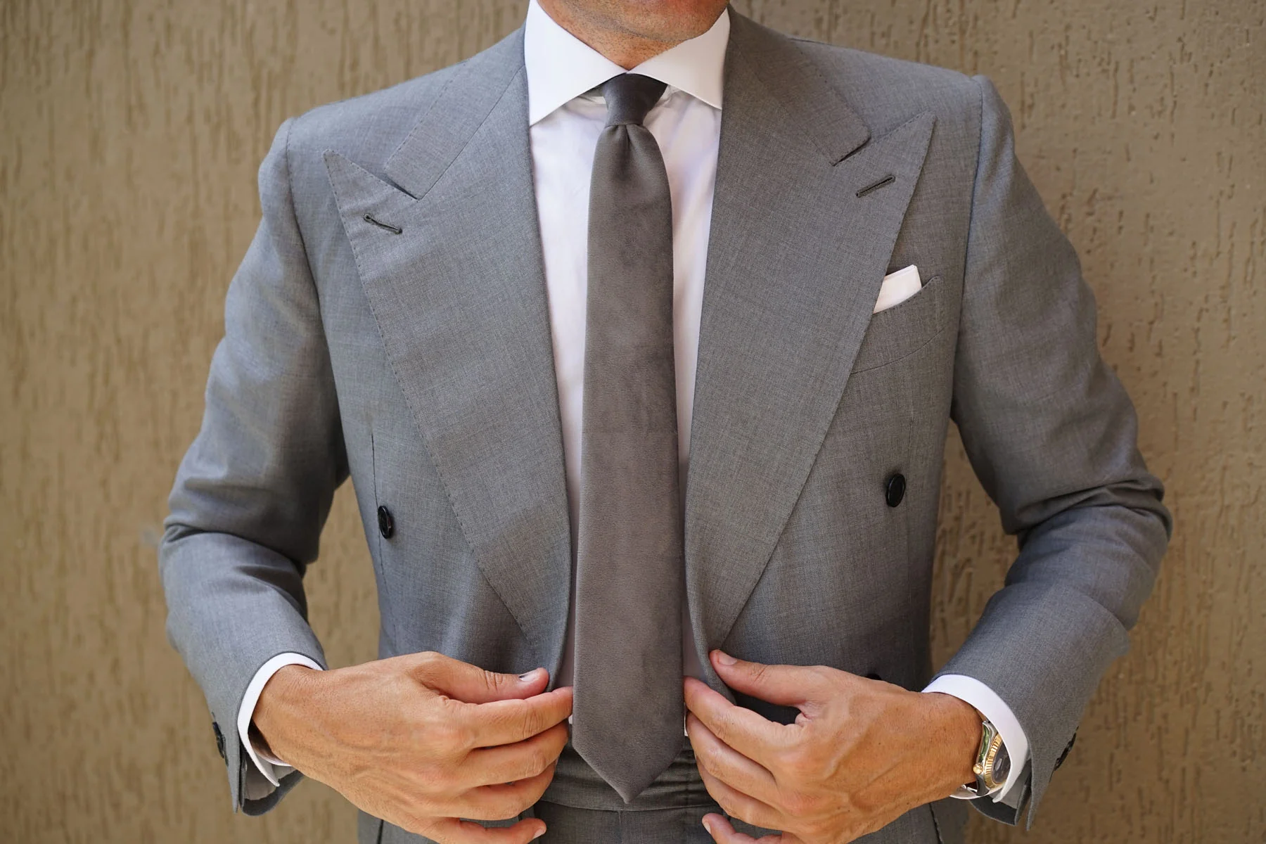 Grey Velvet Skinny Tie - Image 8