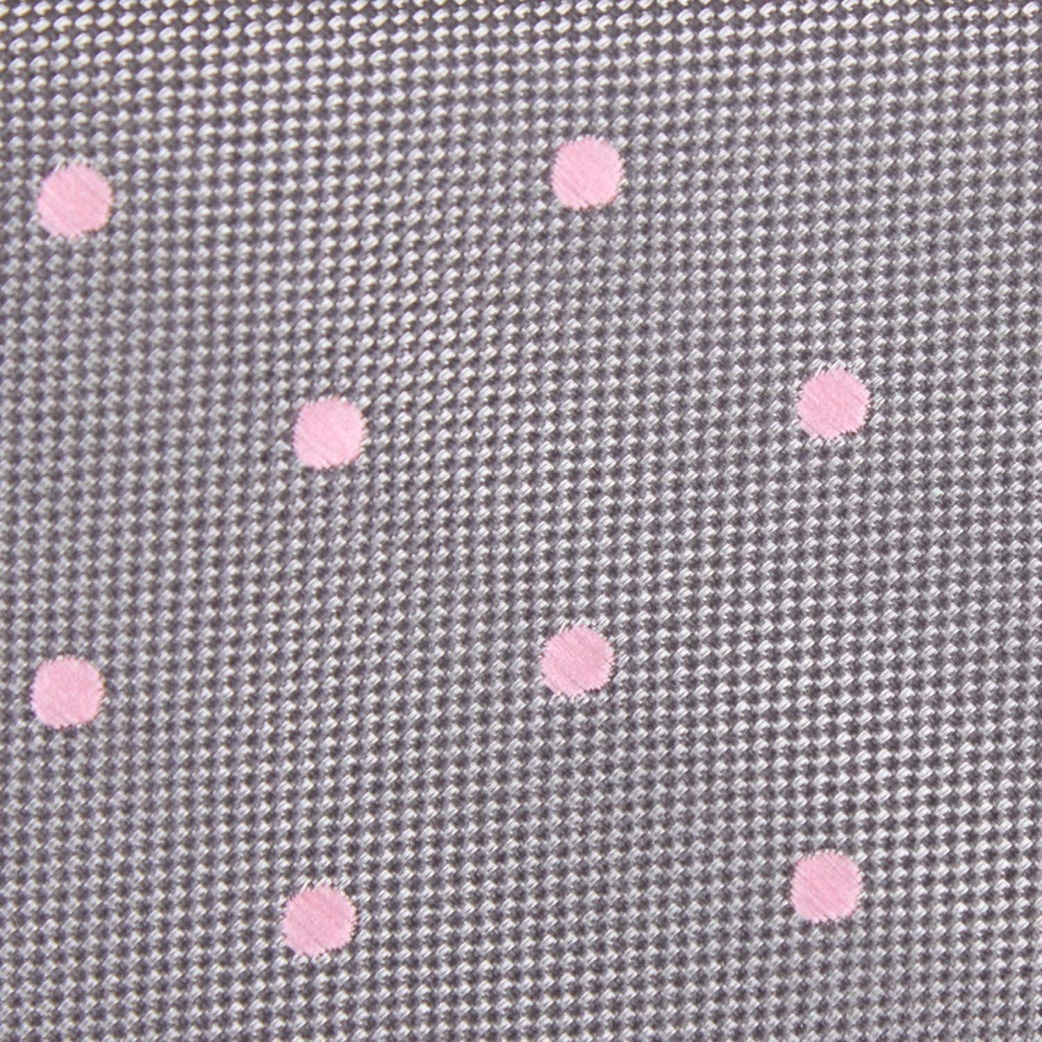 Grey with Baby Pink Polka Dots Necktie - Image 3