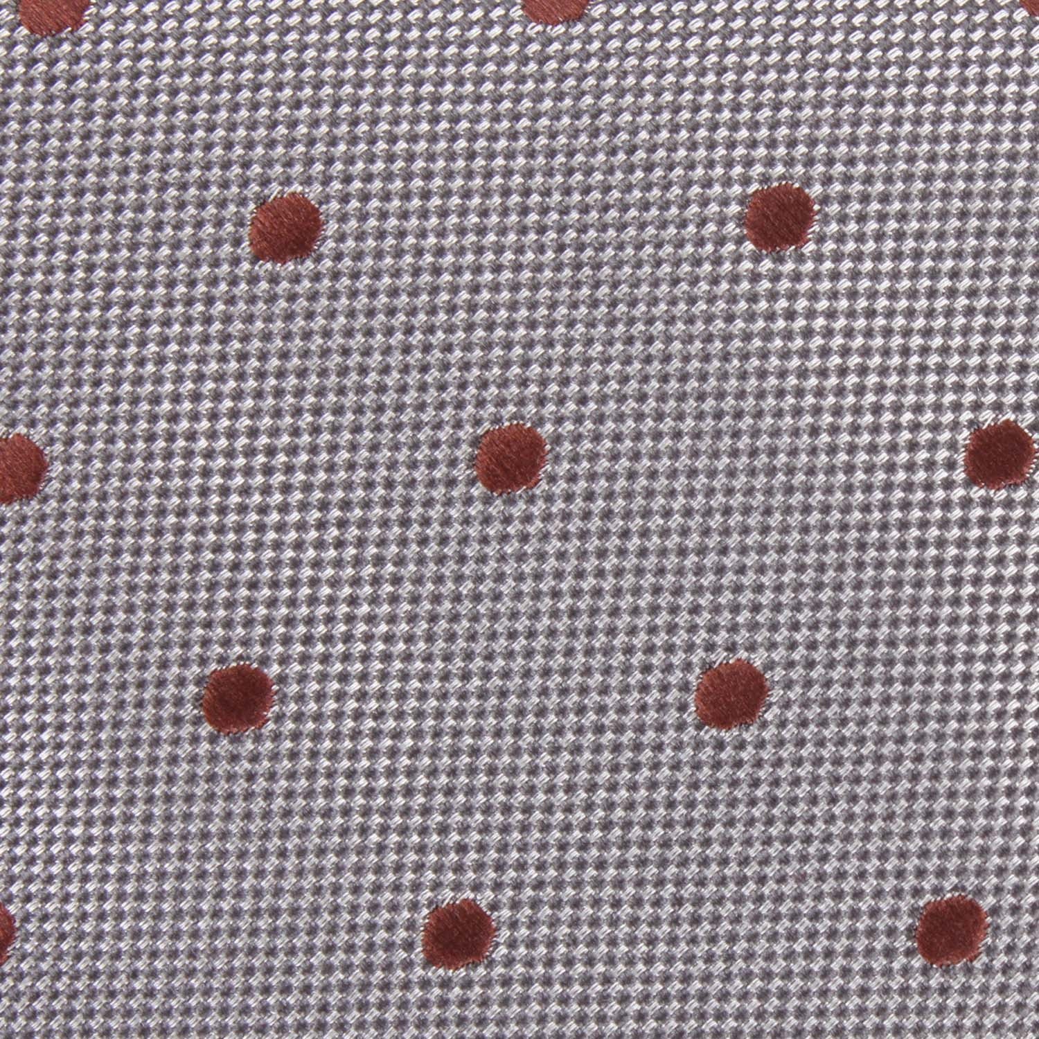 Grey with Brown Polka Dots Skinny Tie - Image 4