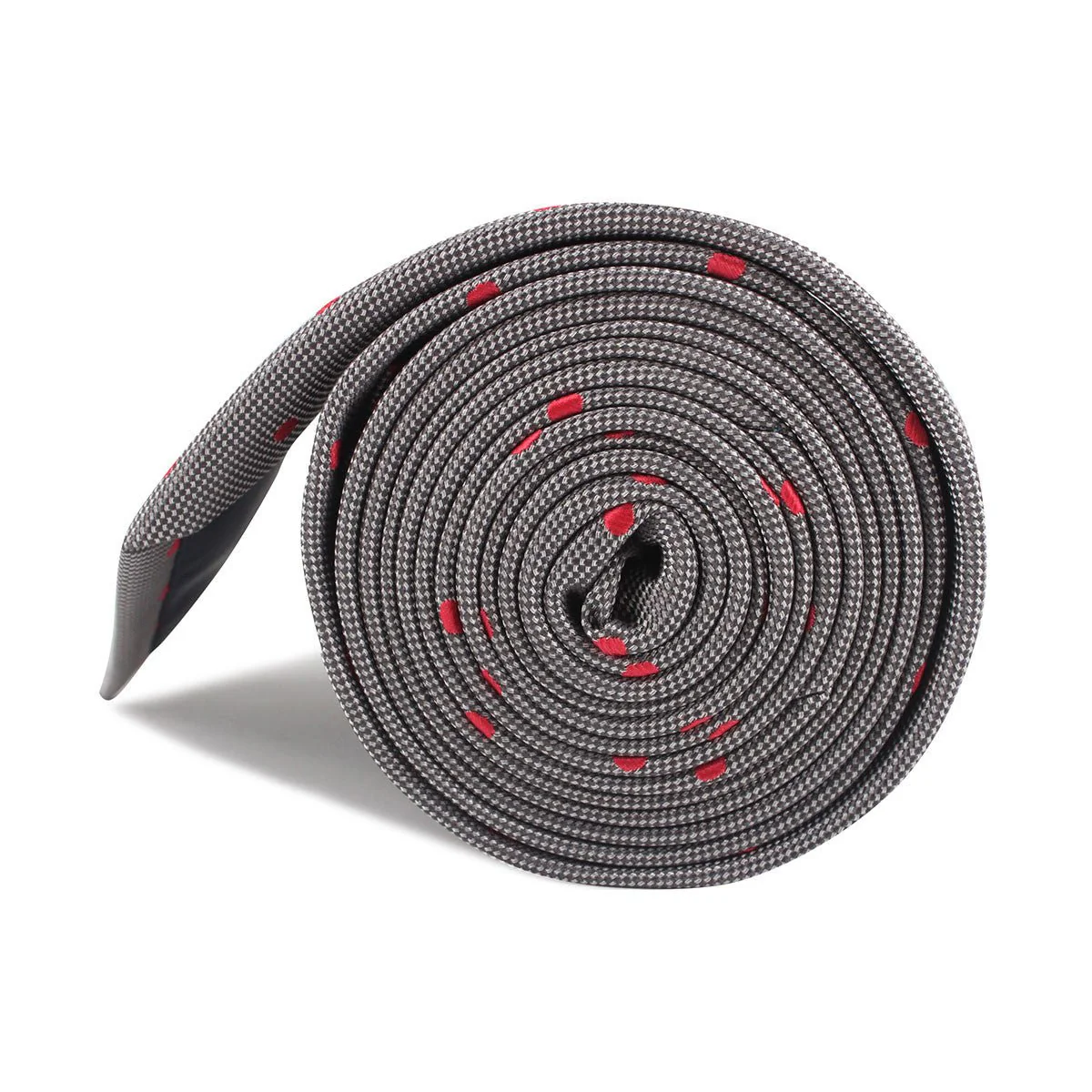 Grey with Hot Pink Polka Dots Necktie - Image 4