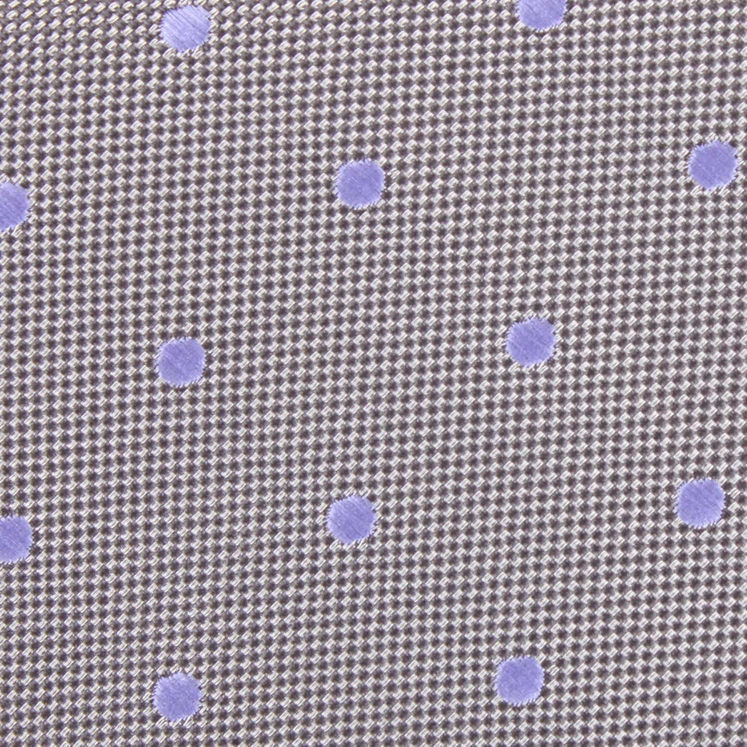Grey with Lavender Purple Polka Dots Self Tie Bow Tie - Image 5