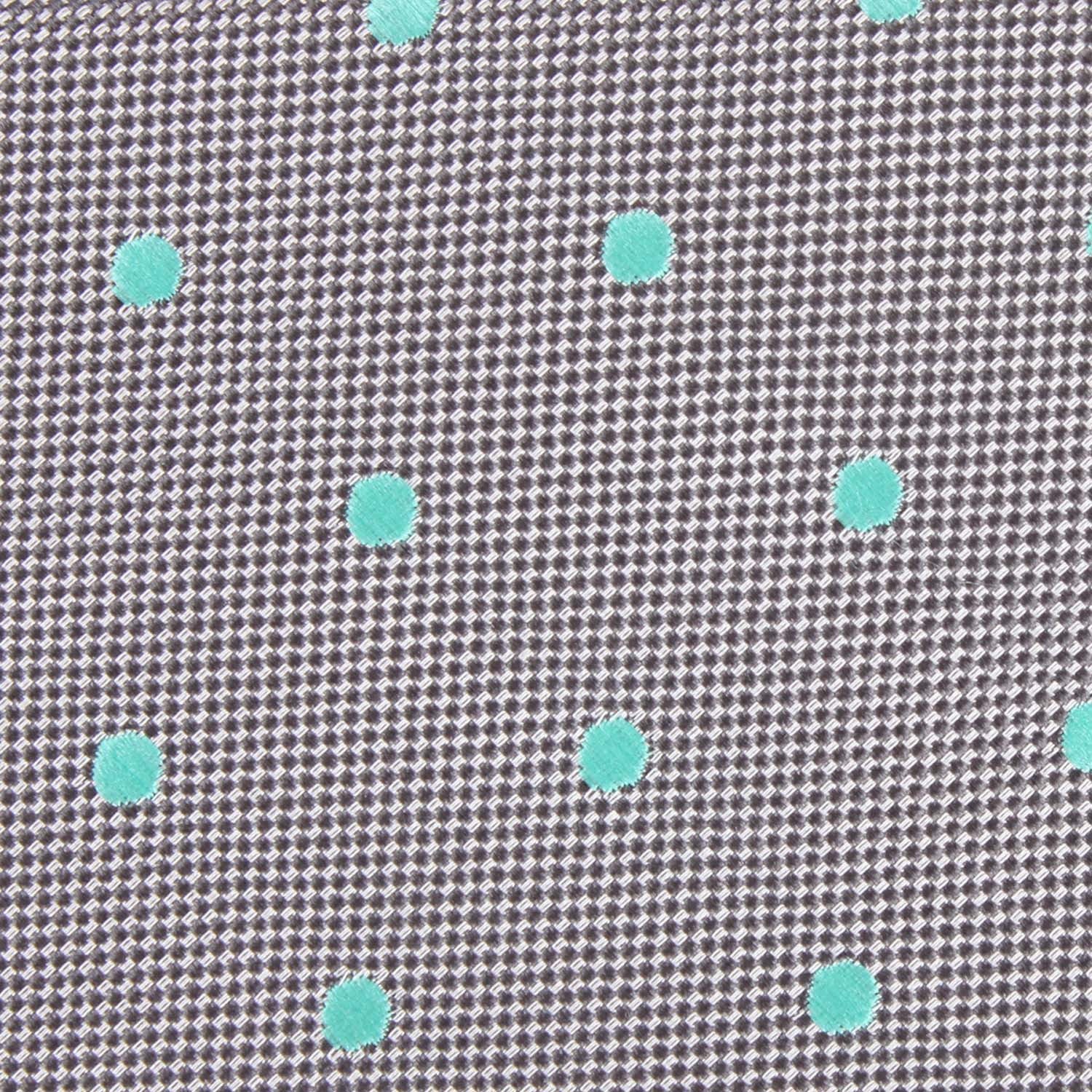 Grey with Mint Green Polka Dots Kids Bow Tie - Image 2