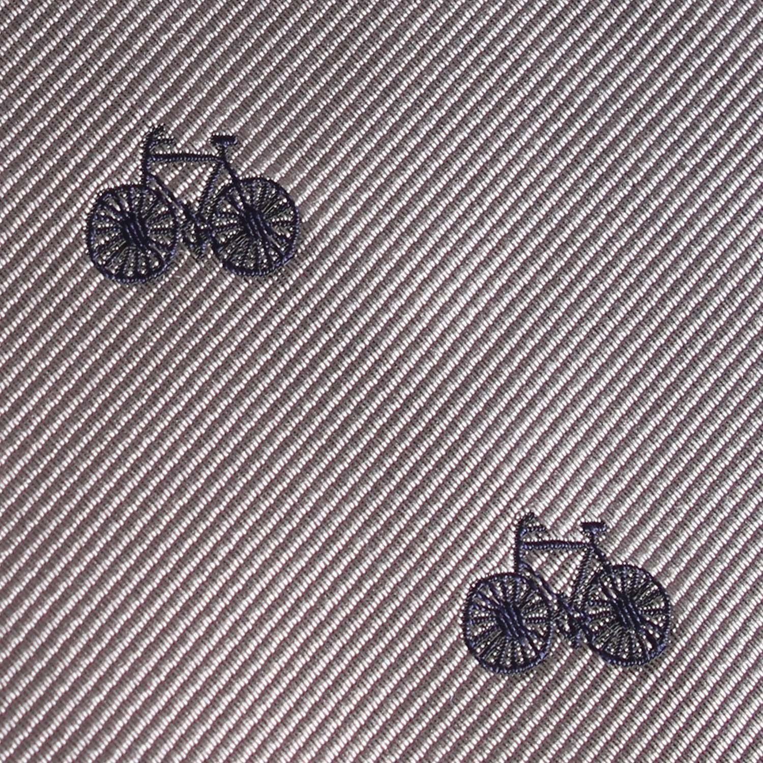 Grey with Navy Blue French Bicycle Self Tie Bow Tie - Image 5