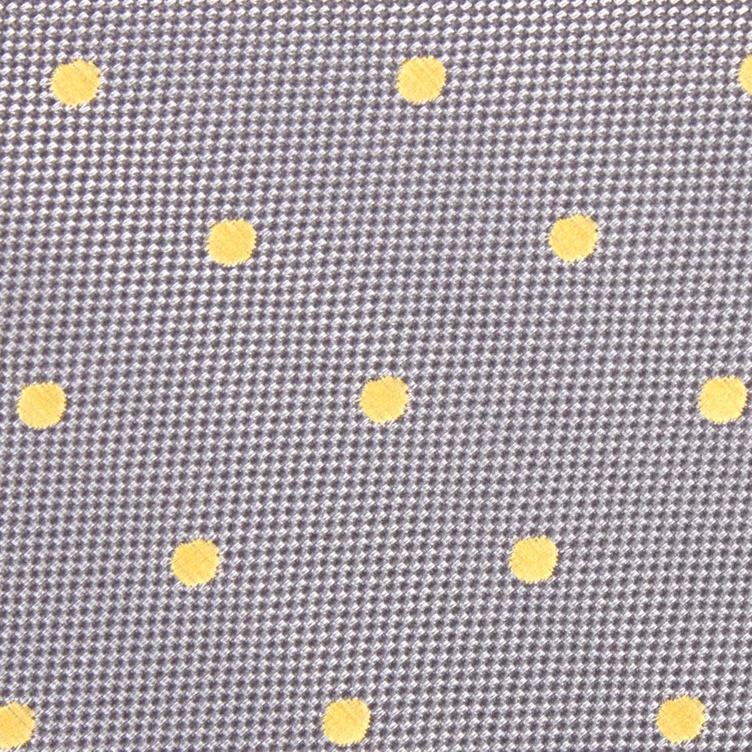 Grey with Yellow Polka Dots Skinny Tie - Image 4