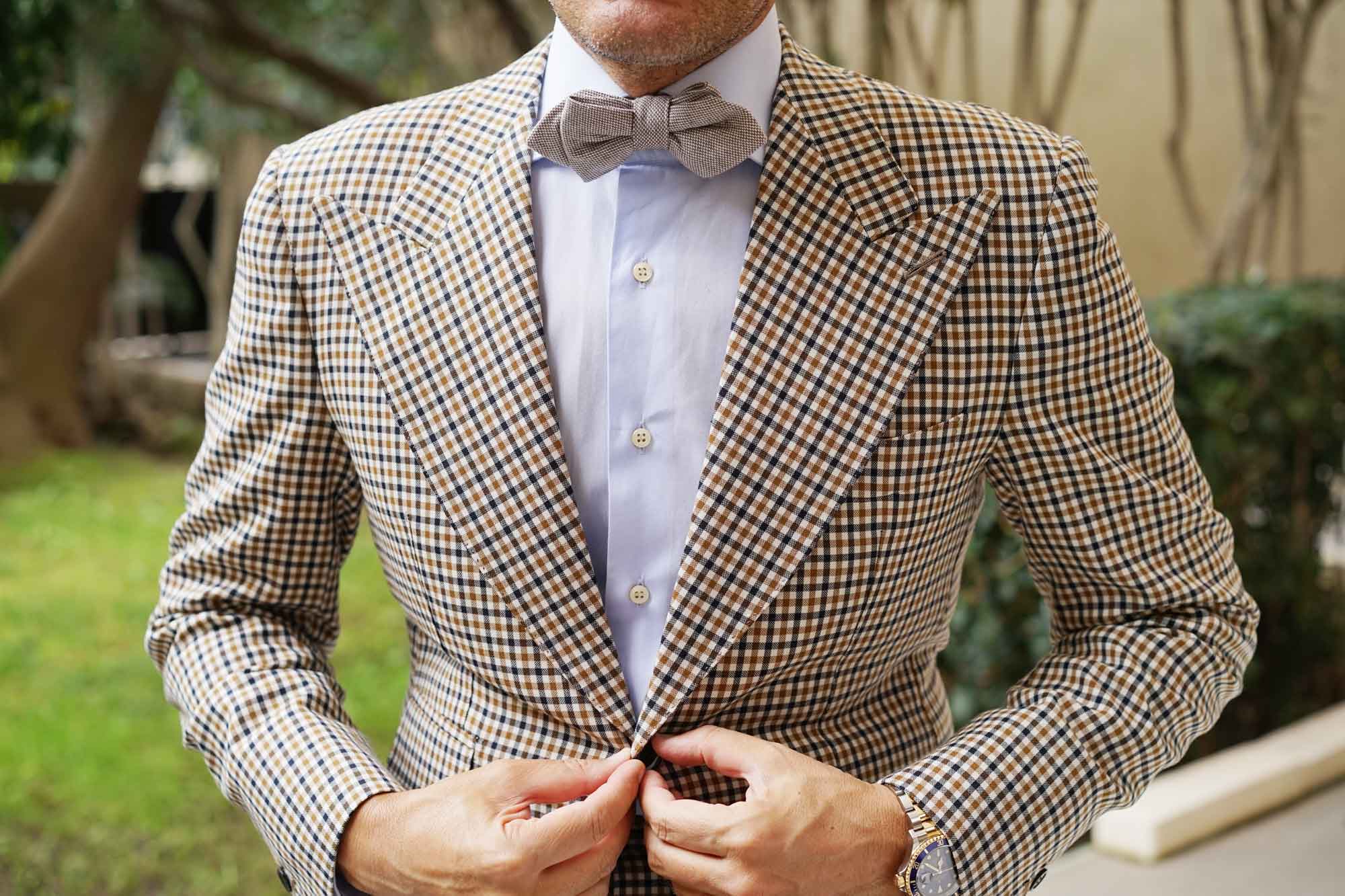 Greyjoy Sharkin Linen Diamond Bow Tie - Image 3