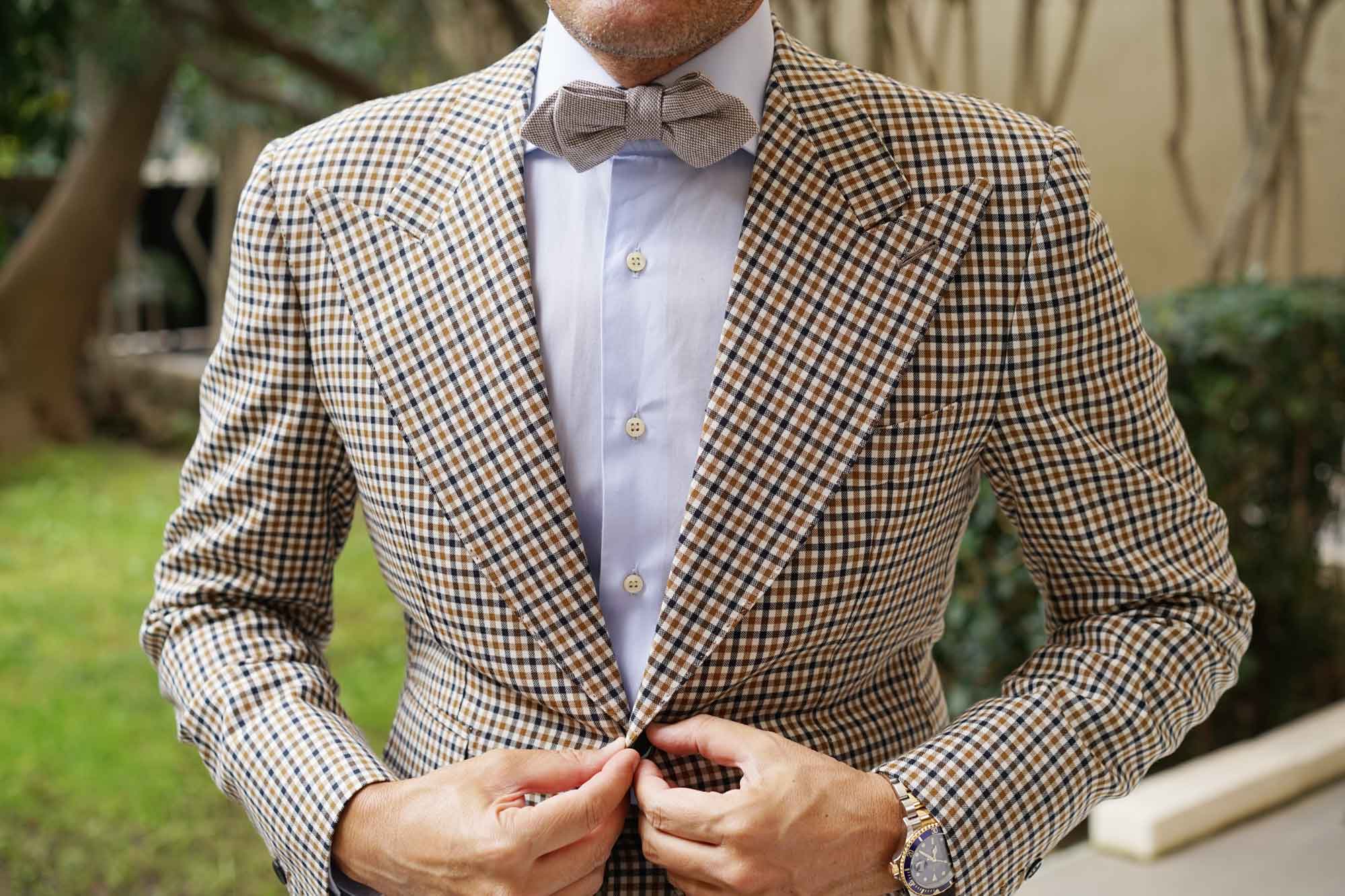 Greyjoy Sharkin Linen Diamond Bow Tie - Image 5