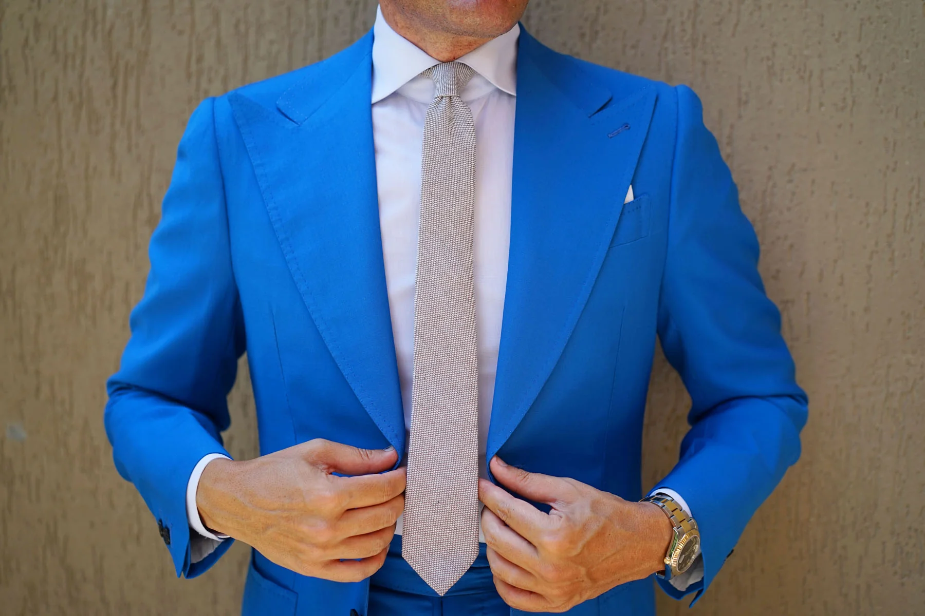 Greyjoy Sharkin Linen Skinny Tie - Image 4