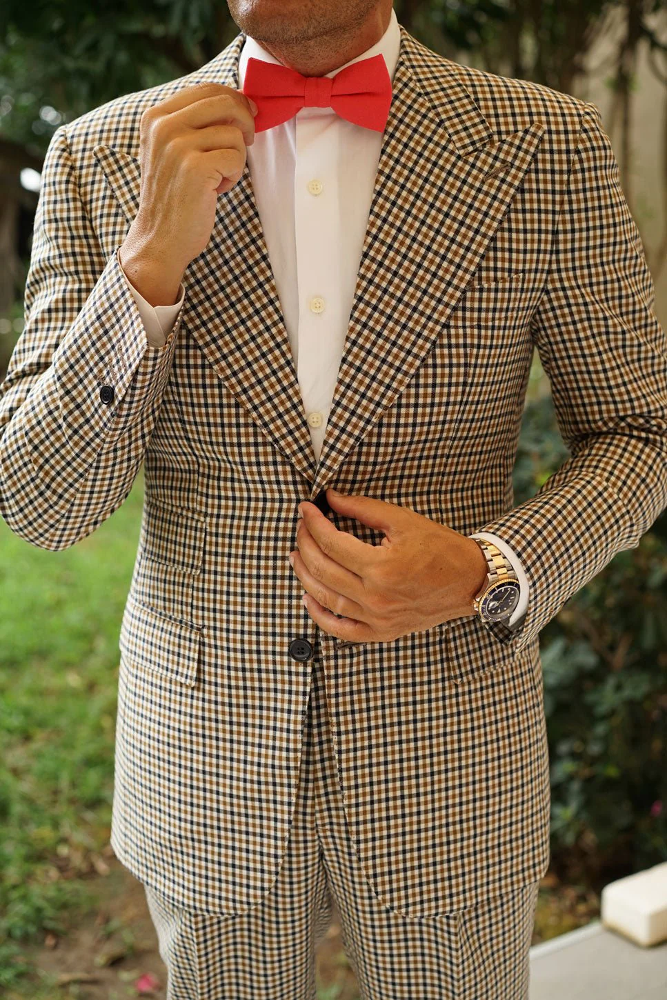 Guava Coral Linen Bow Tie - Image 4