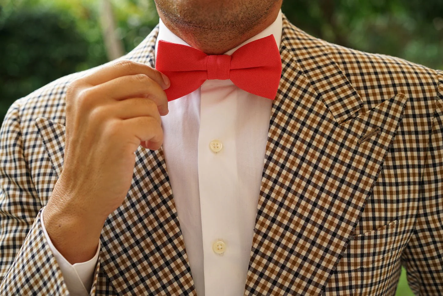 Guava Coral Linen Bow Tie - Image 6