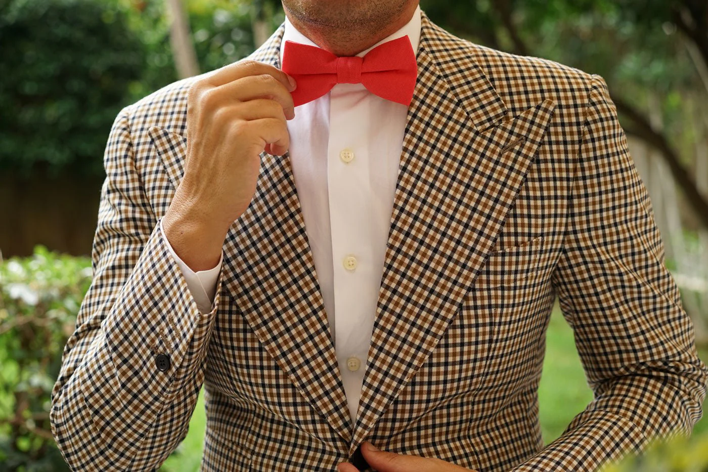 Guava Coral Linen Bow Tie - Image 7