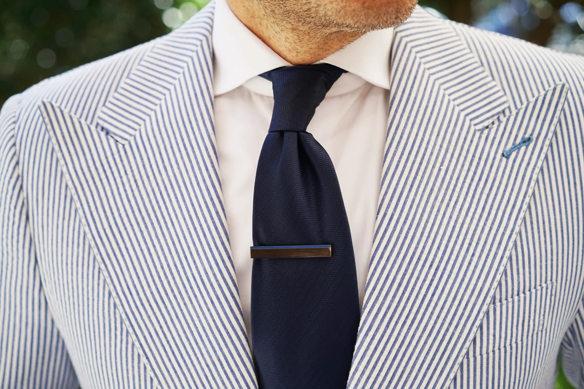 Gunmetal Blue Streak Tie Bar - Image 9