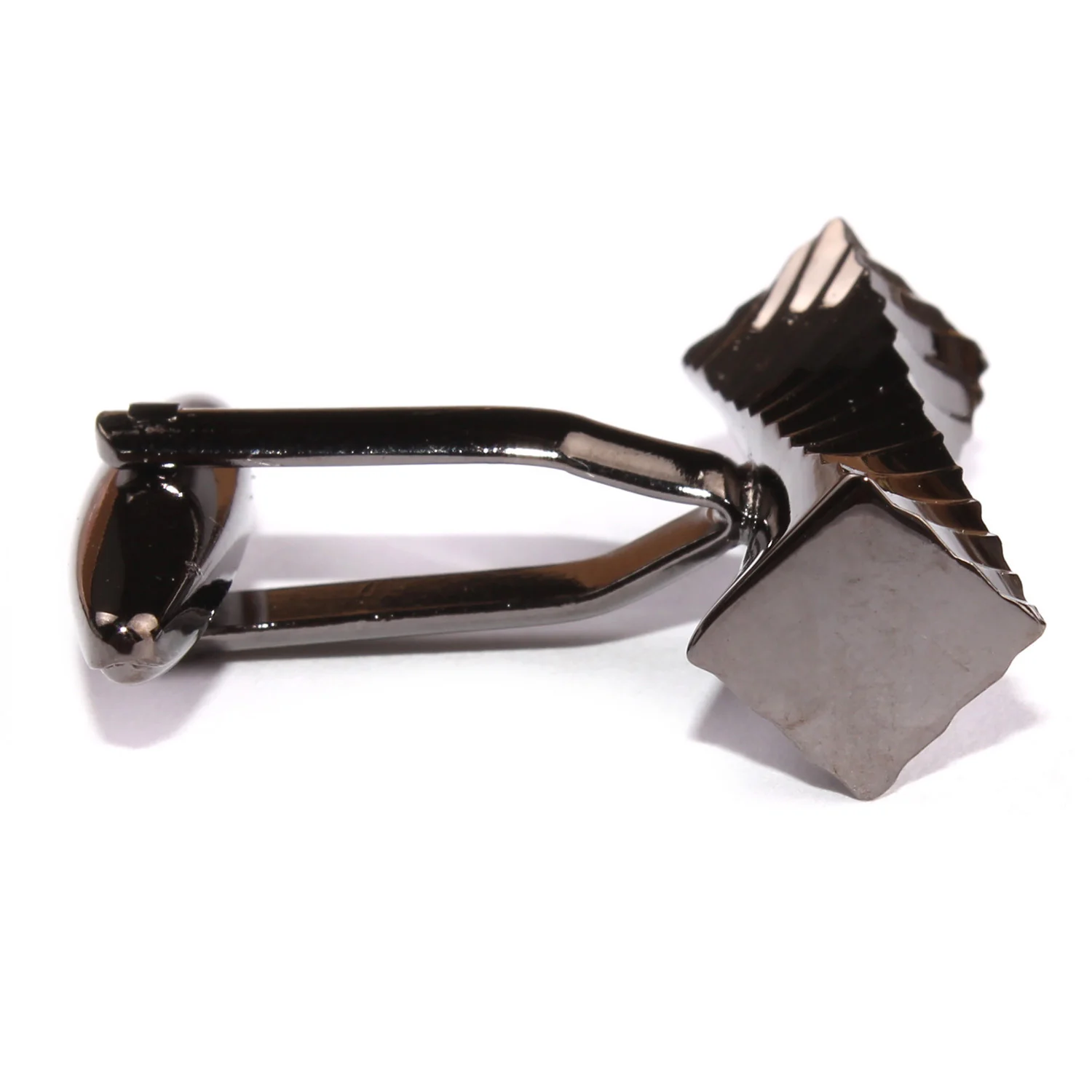 Gunmetal Rectangular Cylinder Twist Cufflinks - Image 4