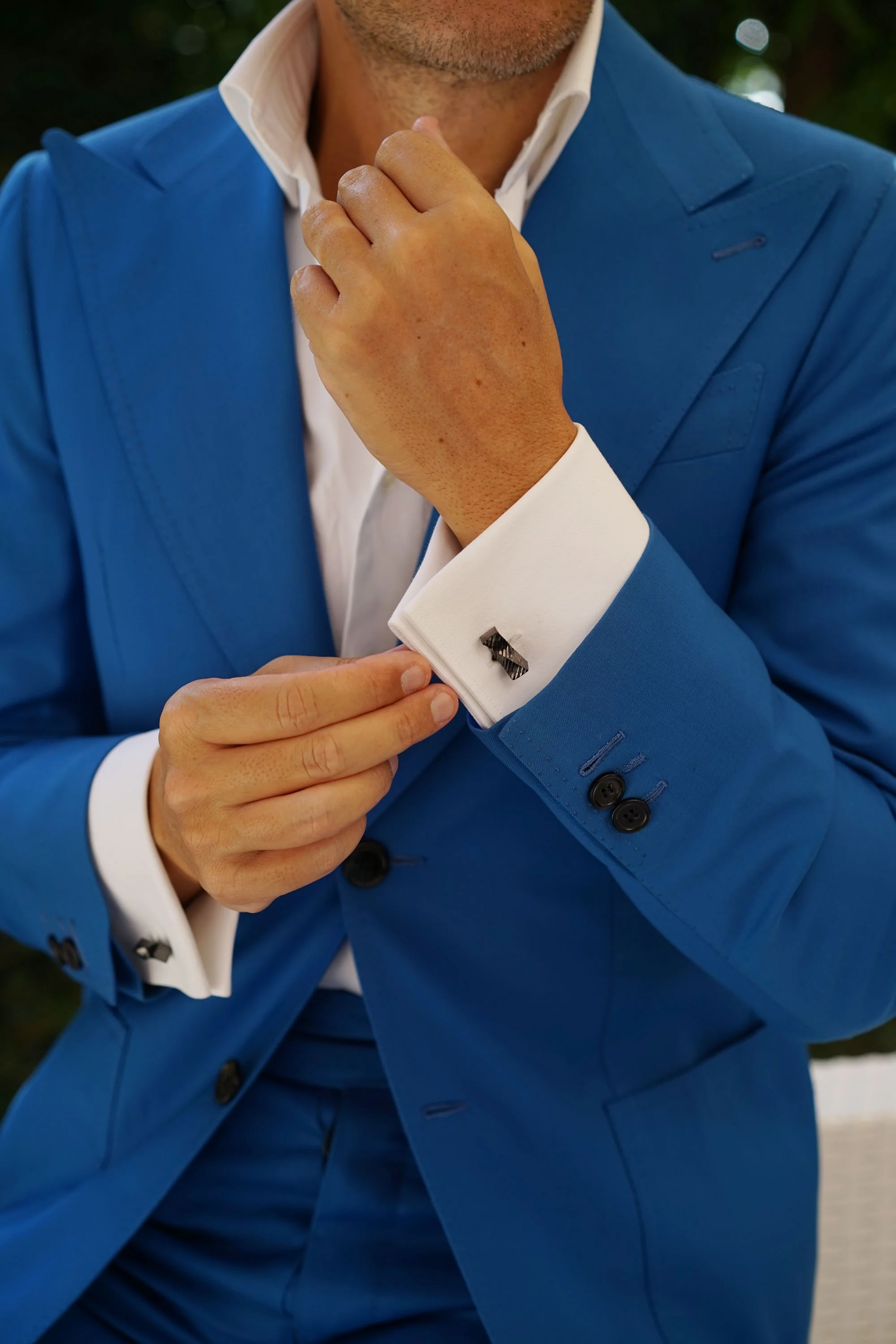 Gunmetal Rectangular Cylinder Twist Cufflinks - Image 6