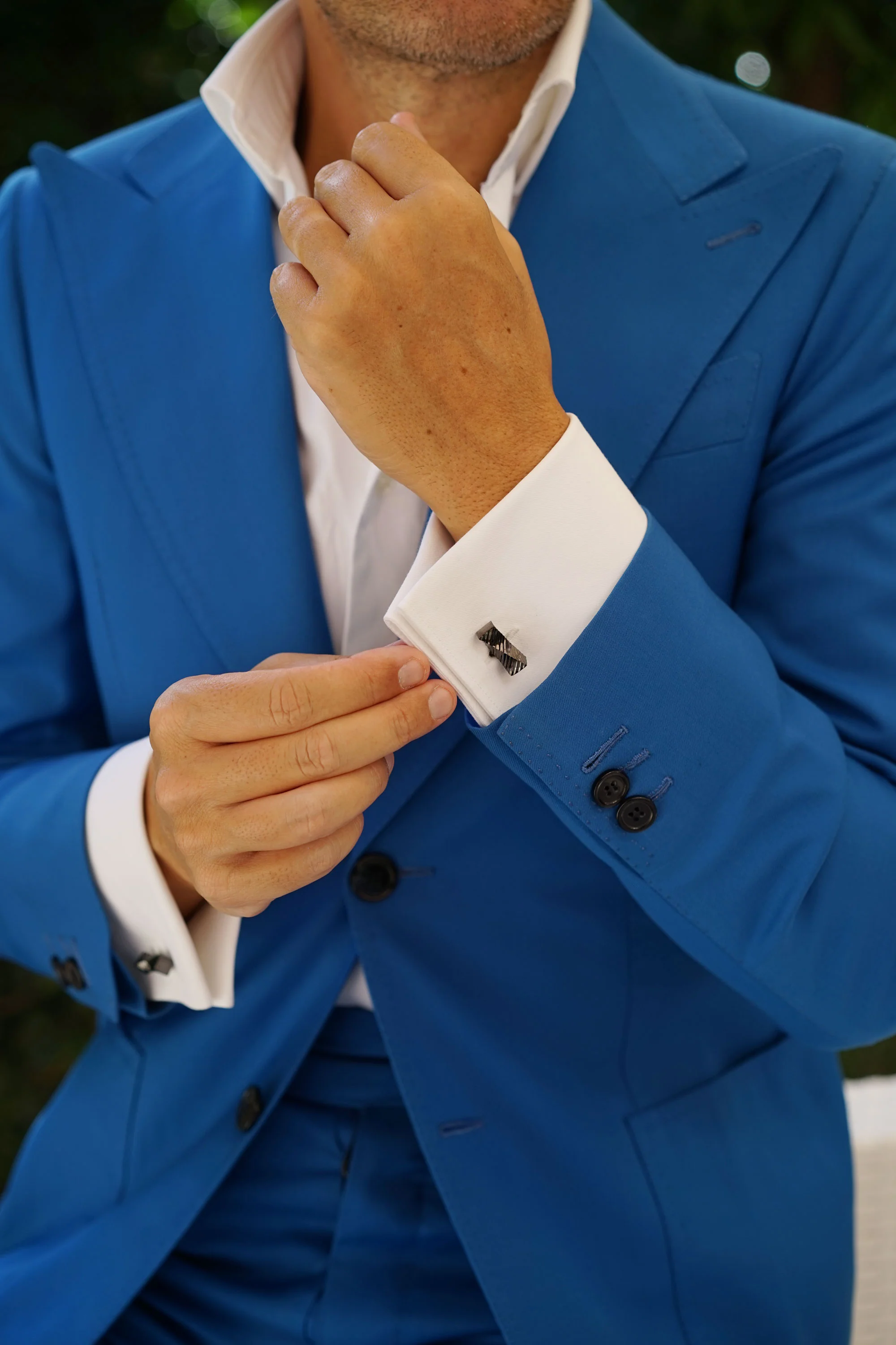 Gunmetal Rectangular Cylinder Twist Cufflinks - Image 8