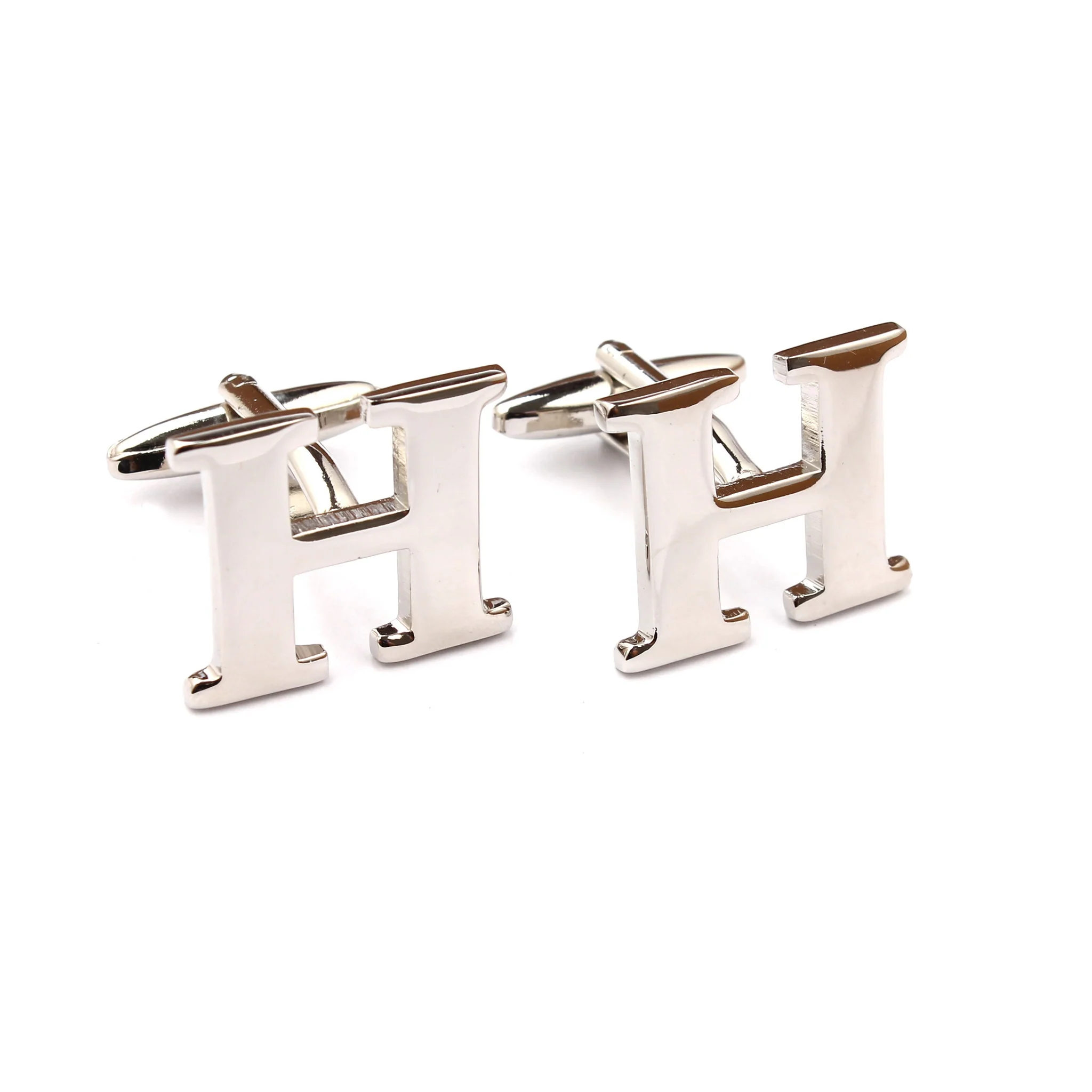 Letter H Silver Cufflinks - Image 4