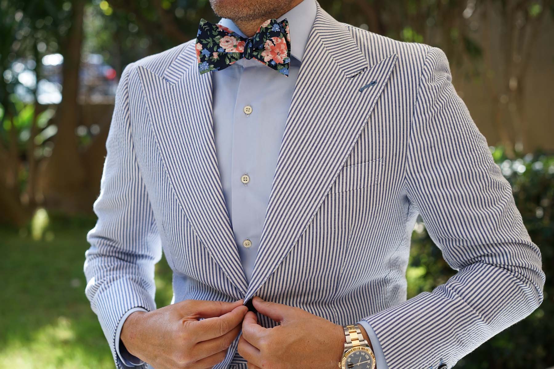 Havana Pink Floral Self Bow Tie - Image 4