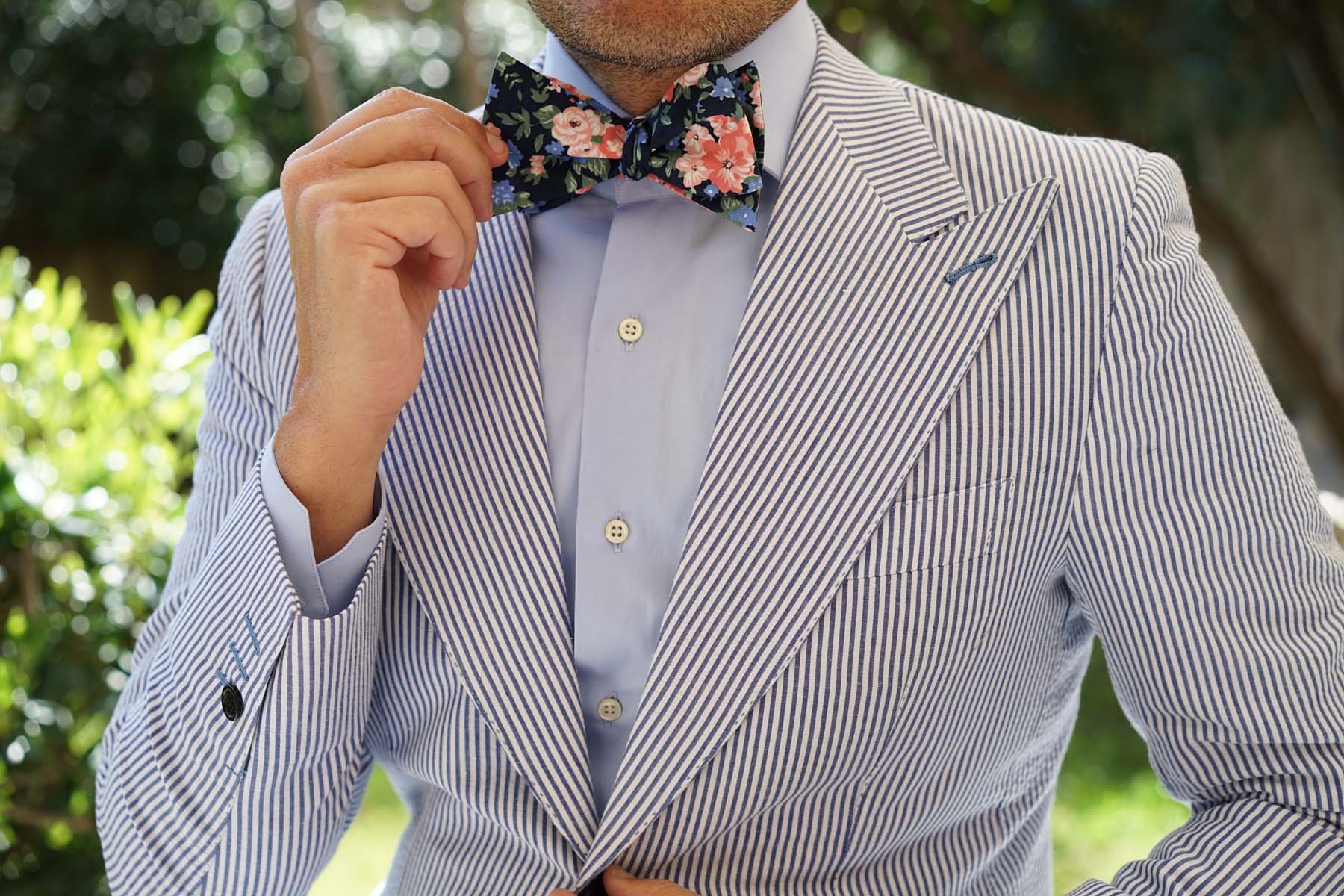 Havana Pink Floral Self Bow Tie - Image 6