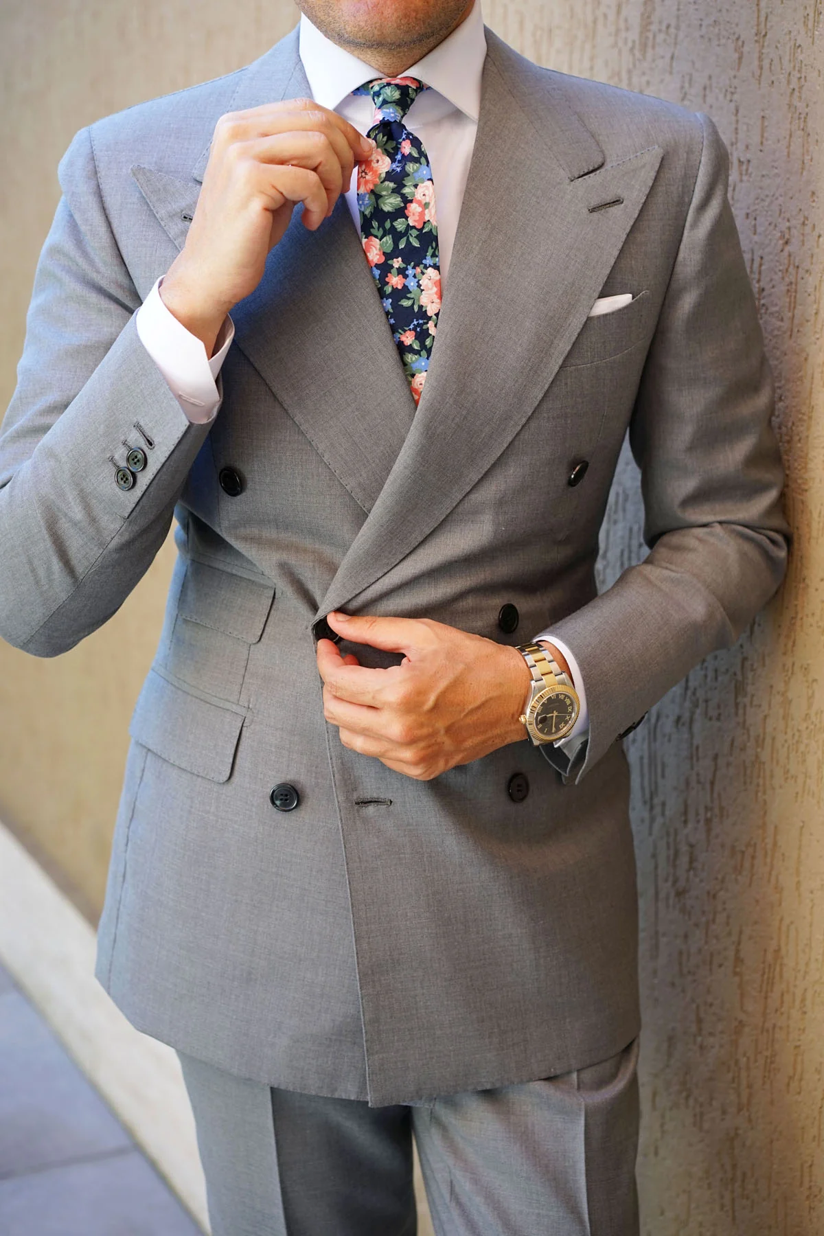 Havana Pink Floral Skinny Tie - Image 8