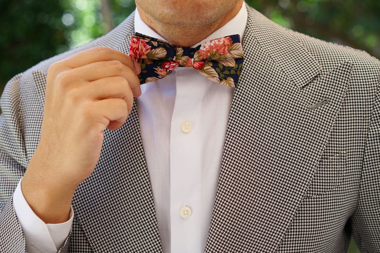 Hawaiian Pink Floral Bow Tie - Image 6