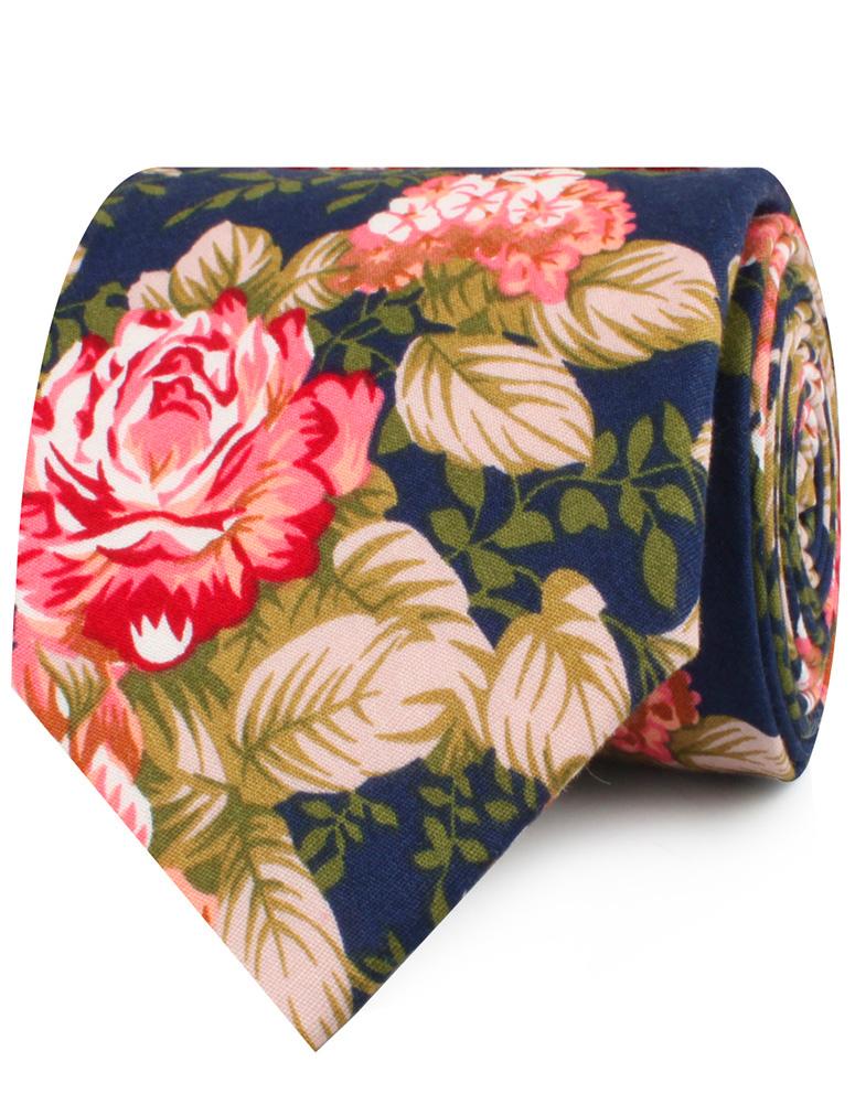 Hawaiian Pink Floral Necktie - Image 2