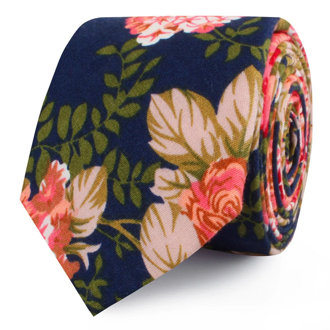 Hawaiian Pink Floral Skinny Tie - Image 2