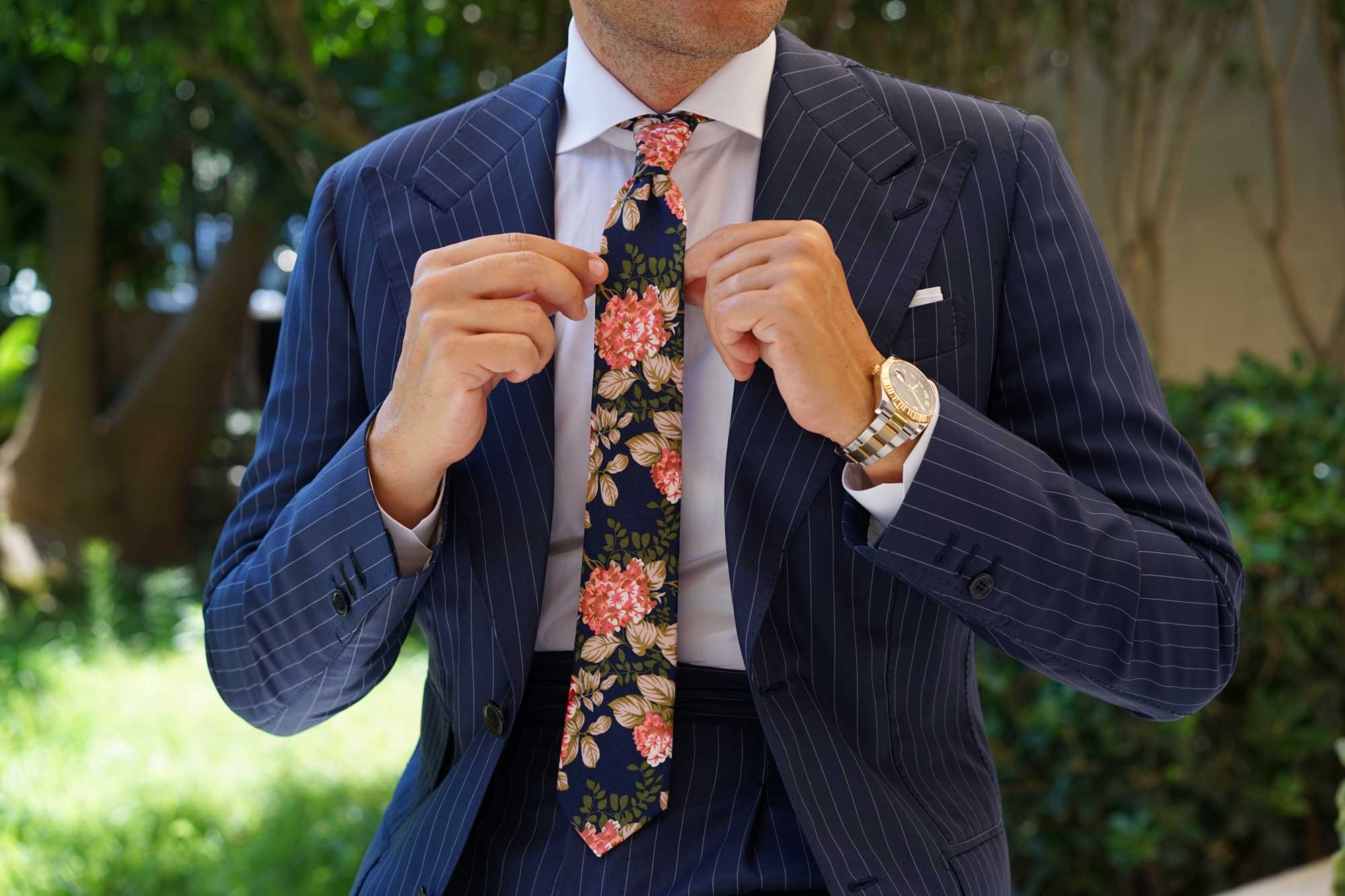Hawaiian Pink Floral Skinny Tie - Image 6