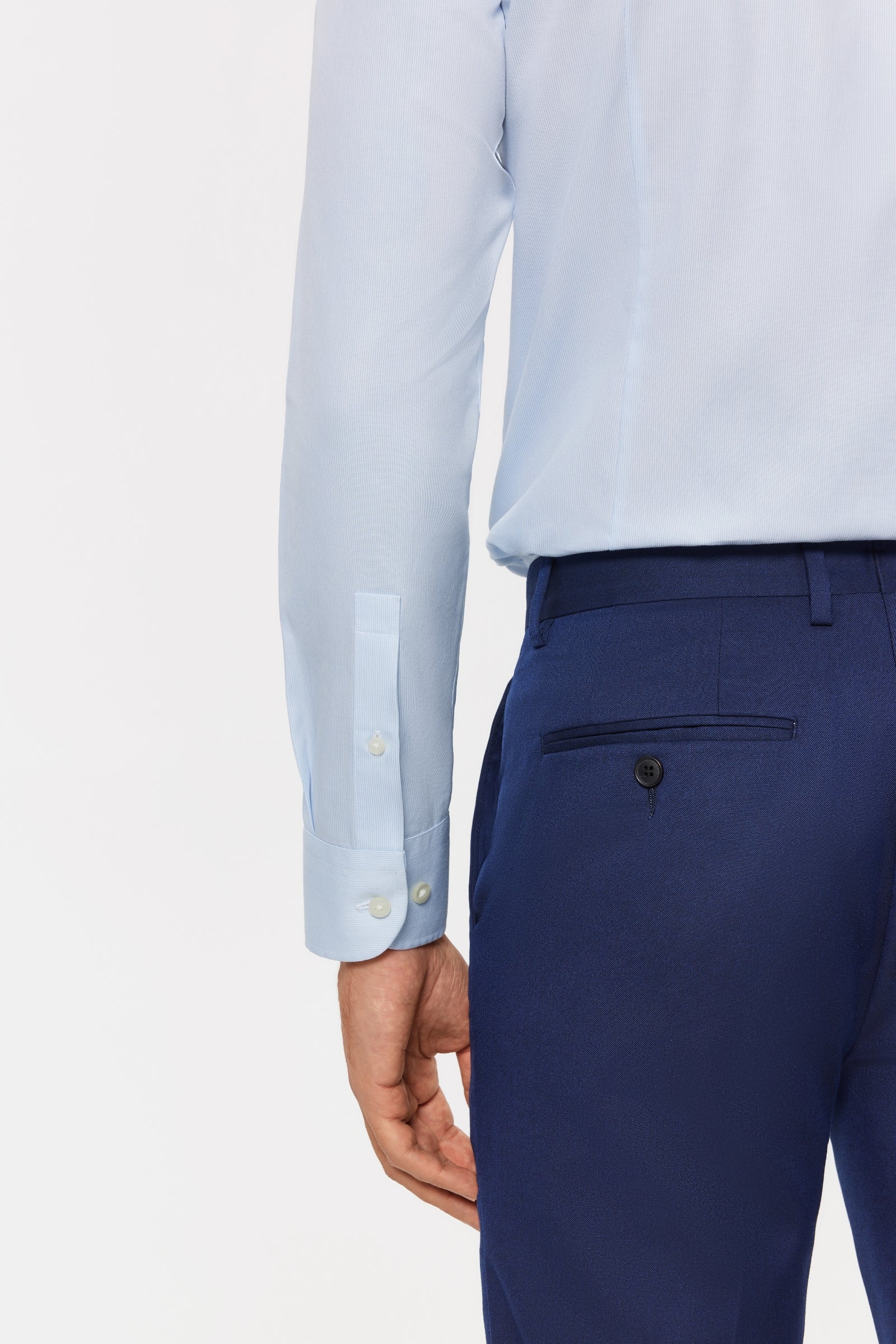 Henry Light Blue Twill Non-Iron Shirt - Image 13