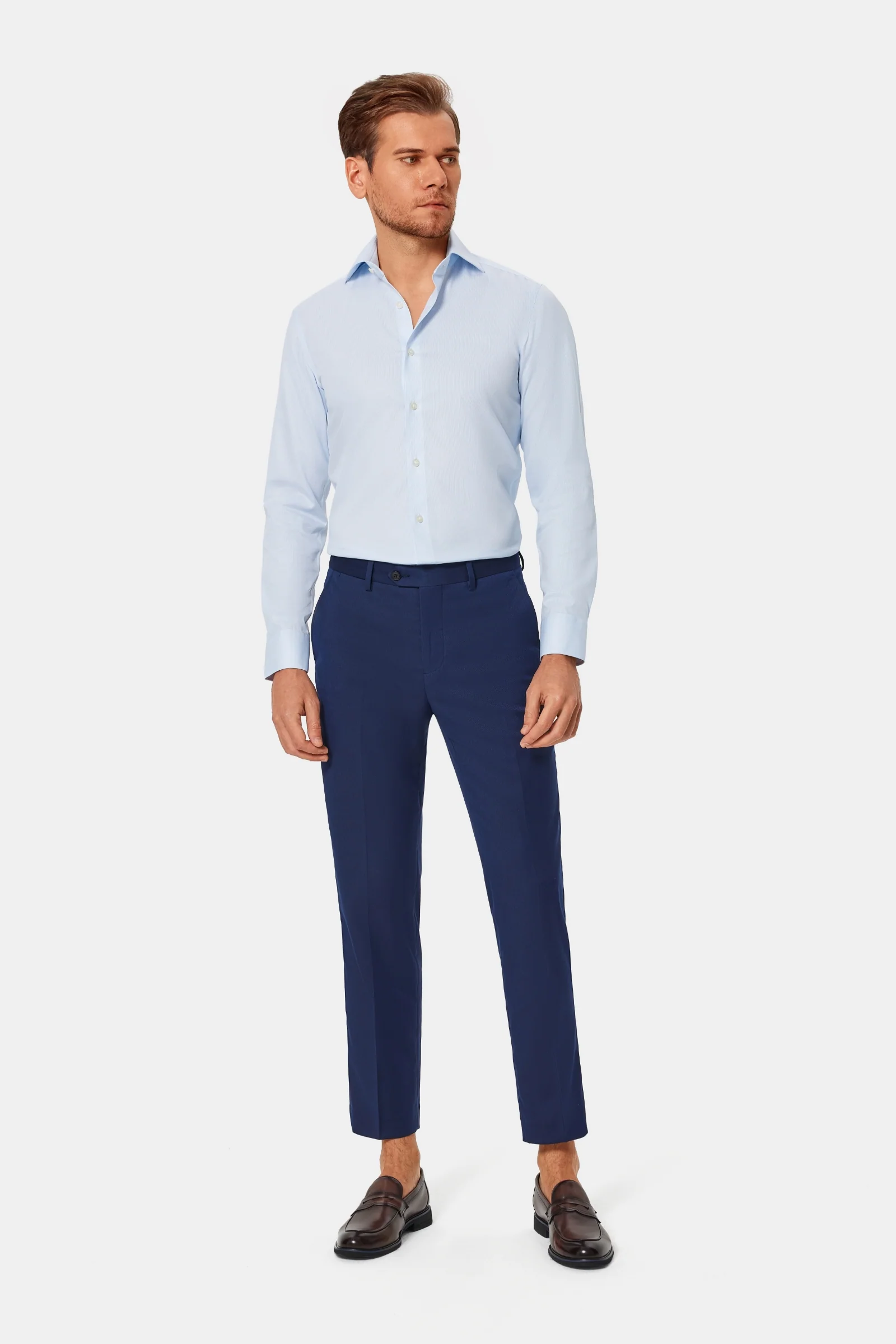 Henry Light Blue Twill Non-Iron Shirt - Image 14