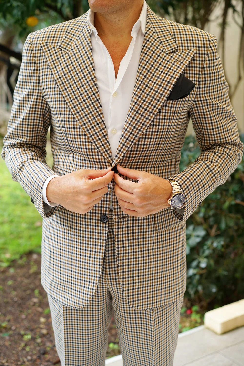 Hitchcock Midnight Black Striped Pocket Square - Image 4