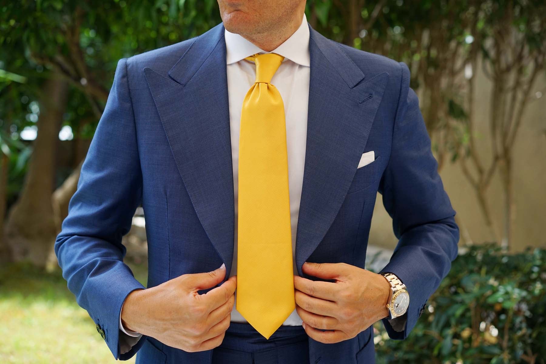 Honey Gold Yellow Twill Necktie - Image 4