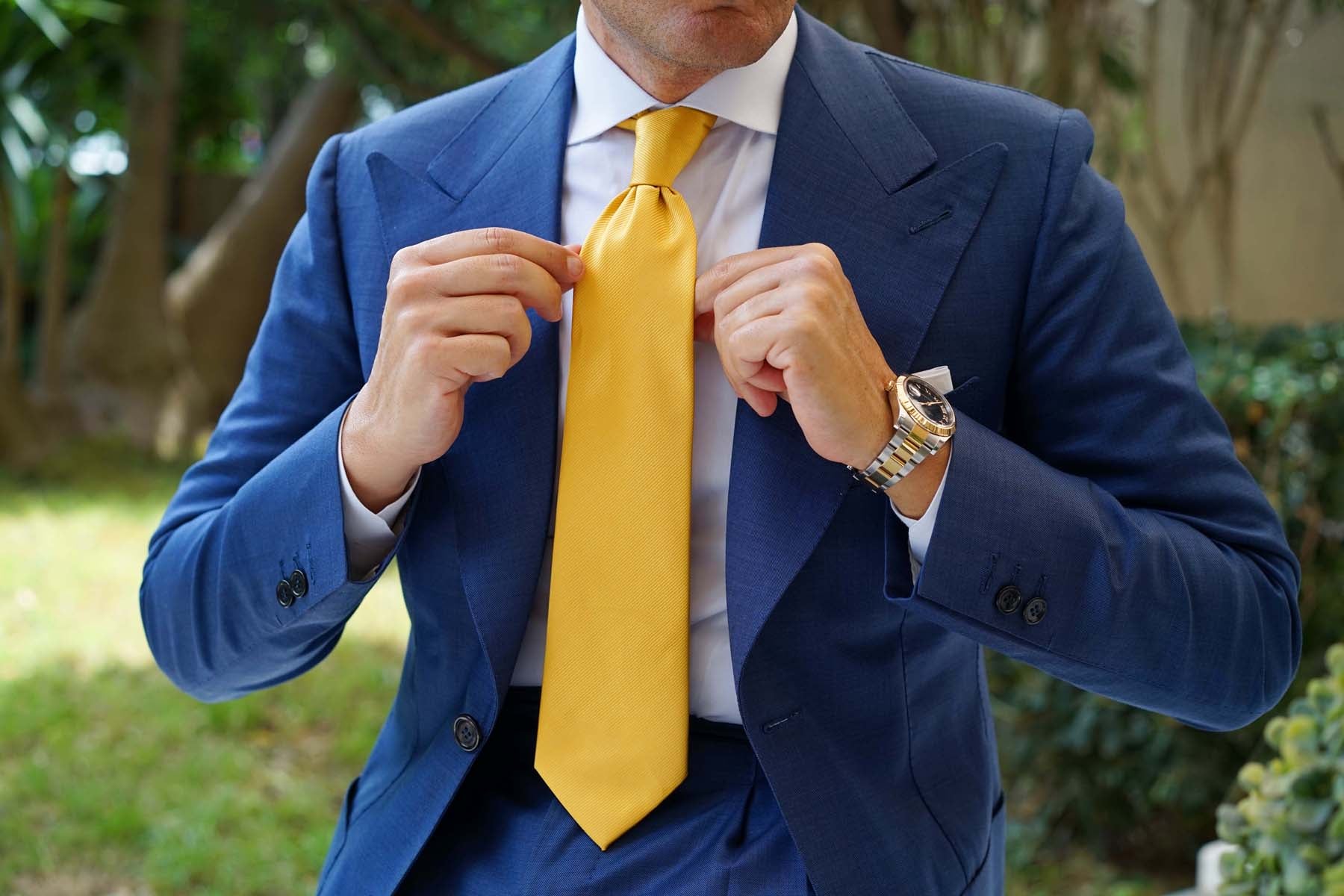 Honey Gold Yellow Twill Necktie - Image 6