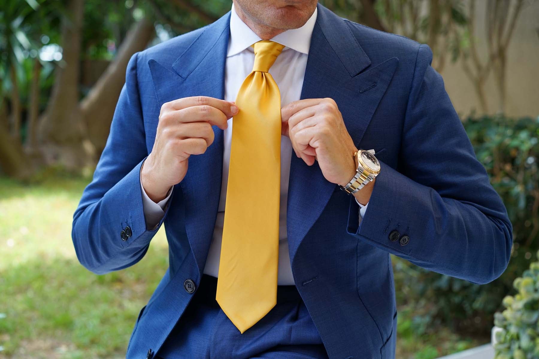 Honey Gold Yellow Twill Necktie - Image 9