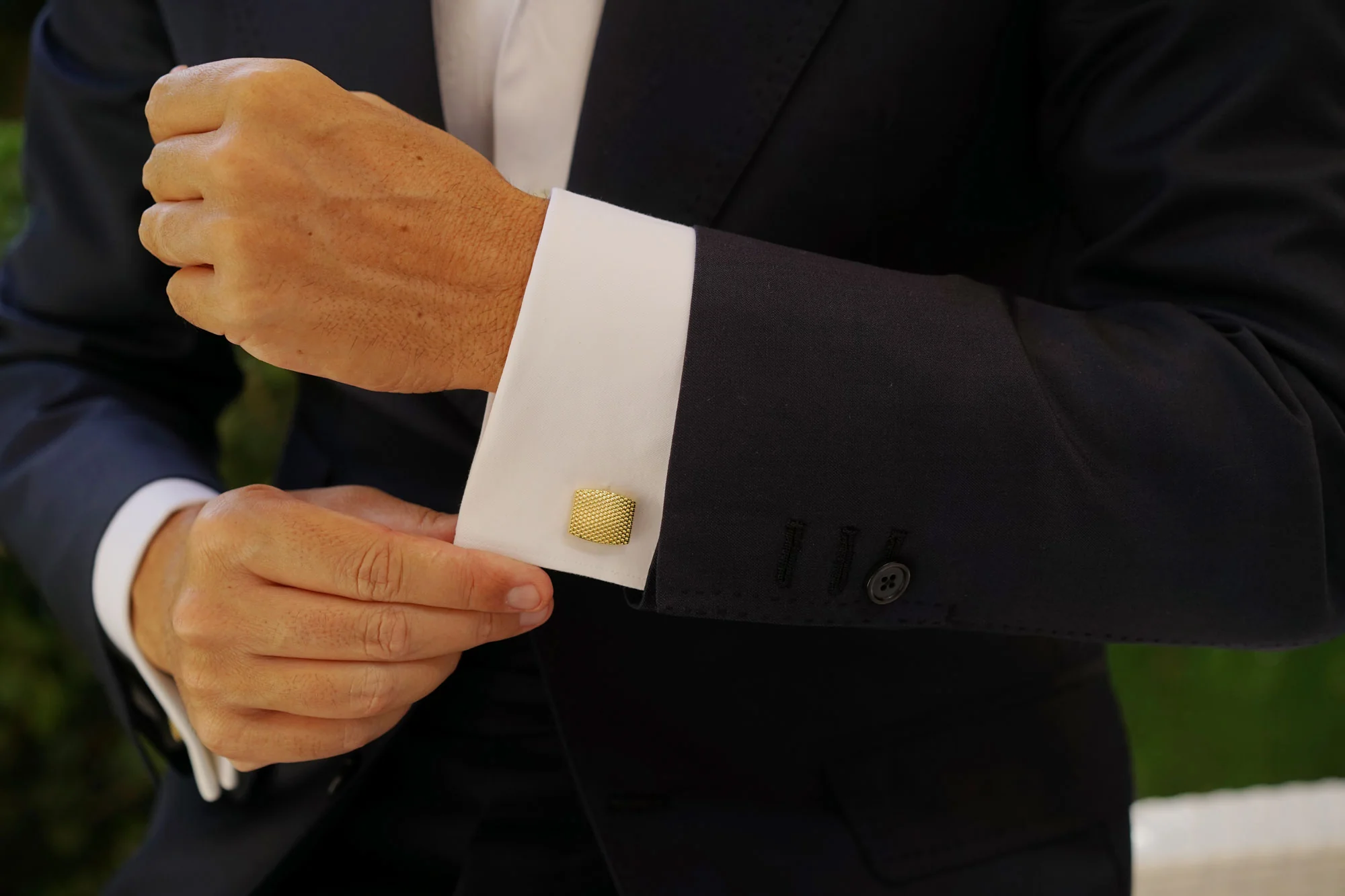 Honeycomb Gold Cufflinks - Image 6